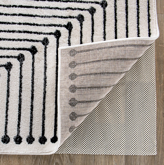 Rugshop Cushioned Thick Rug Pad Gripper for Hardwood Floors, Under Carpet Anti Skid Pad, Non Slip Rug Pads for Area Rugs 2' x 3' Cream