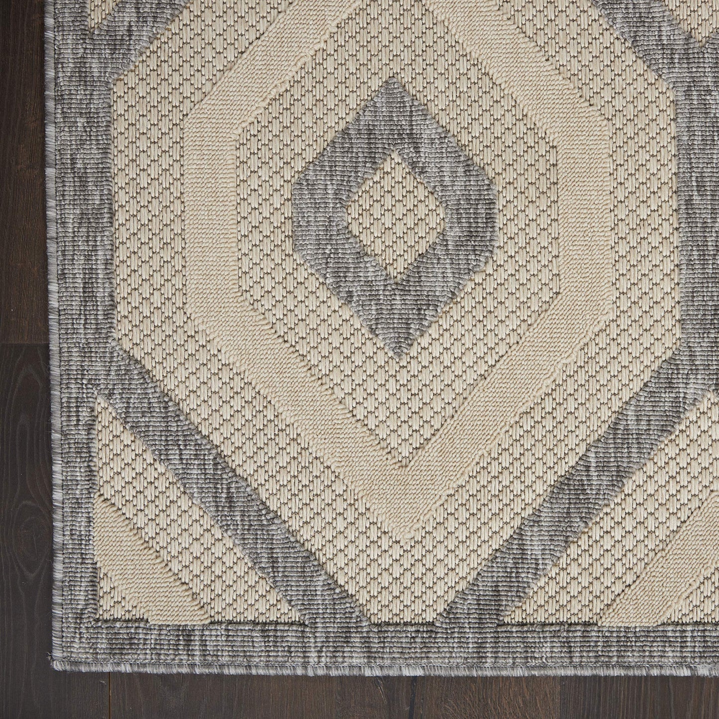 Nourison Home Palamos Cream 5'3" x 7'3" Area Rug - Easy Clean, Non Shedding, Bed Room, Living Room, Dining Room, Kitchen (5' x 7')