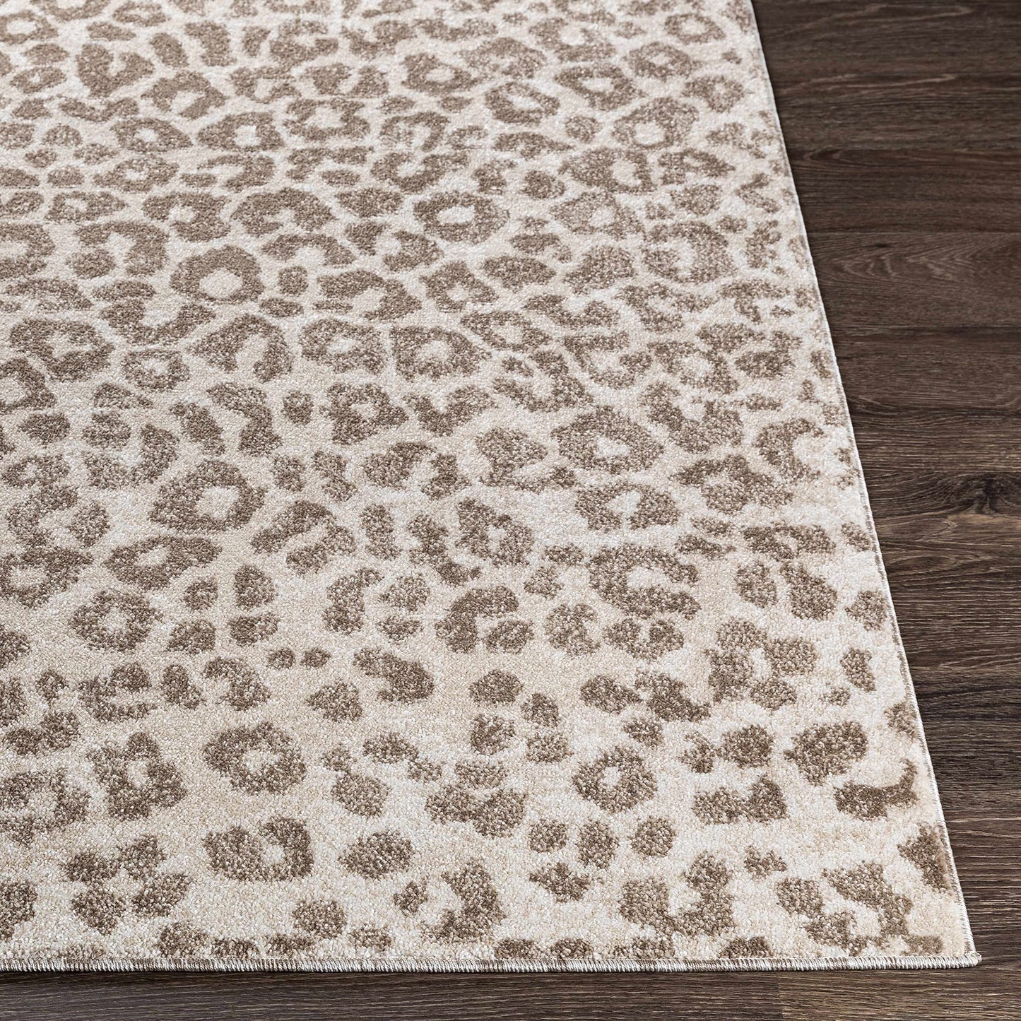 Hauteloom Safari Modern Animal Print Area Rug for Living Room, Bedroom, Dining Room - Bohemain Leopard Print Carpet - Tan, Terracota, Brown, Beige, Ivory - 5'3" x 7'3" (5x7)