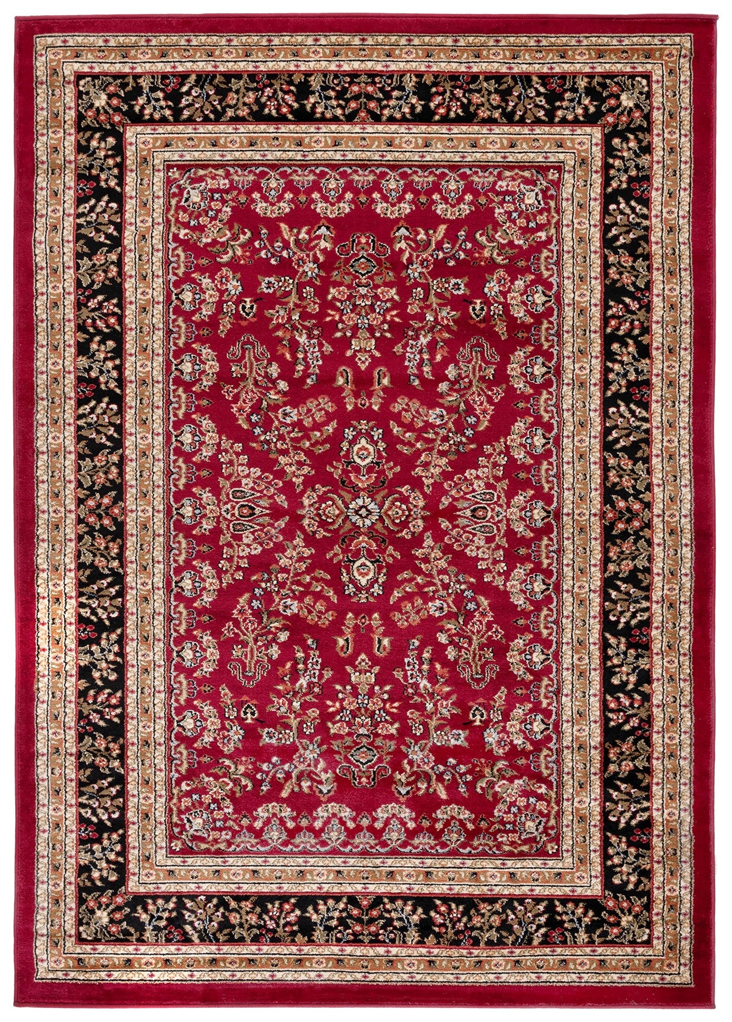 SAFAVIEH Area Rug 4x6 - Lyndhurst Collection - Red & Black, Traditional Oriental Design, Non-Shedding & Easy to Clean, Ideal for Living Room, Bedroom, Dining Space (LNH331B)