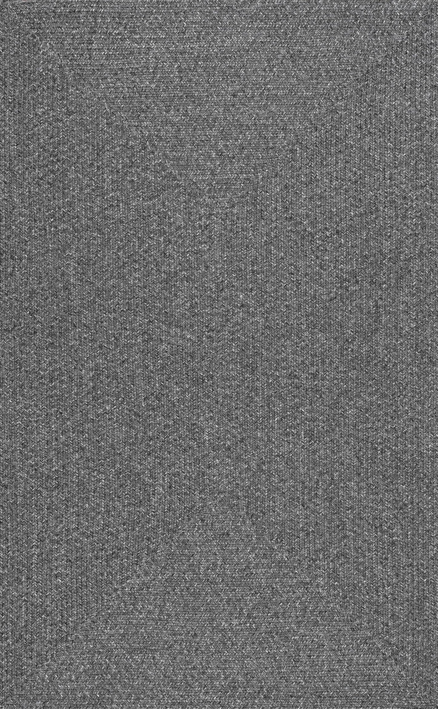 nuLOOM 4' x 6' Solid Hand Braided Indoor/Outdoor Area Rug, Pet-Friendly, High Traffic, Weather Resistant, for Patio, Balcony, Bedroom, Living, Dining Room, Wynn Charcoal