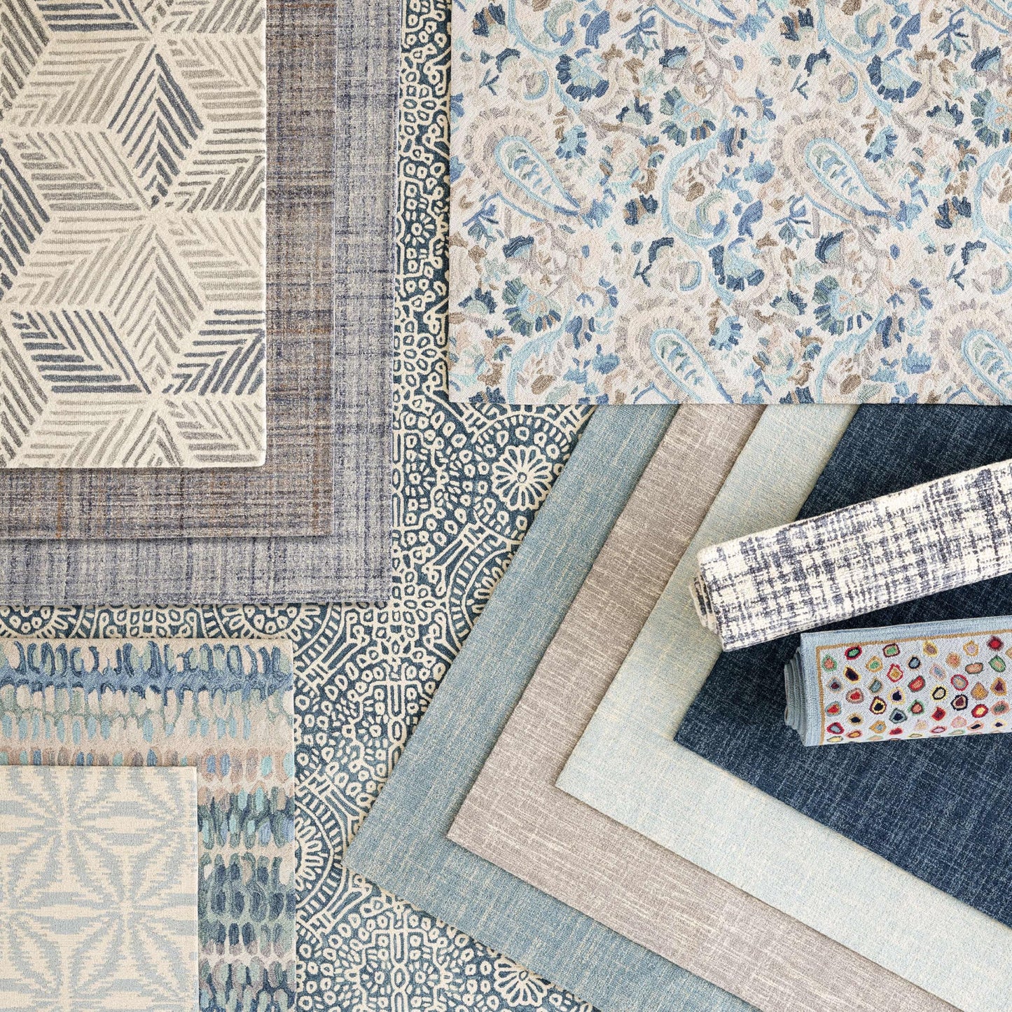 Dash and Albert Crosshatch Wool Area Rug - 4' x 6' Sky Blue Solid Hand Micro Hooked Accent Rug - Durable, High Traffic Areas Bedroom, Hallway, Stairs - Premium Luxury Hotel Quality Soft Breathable