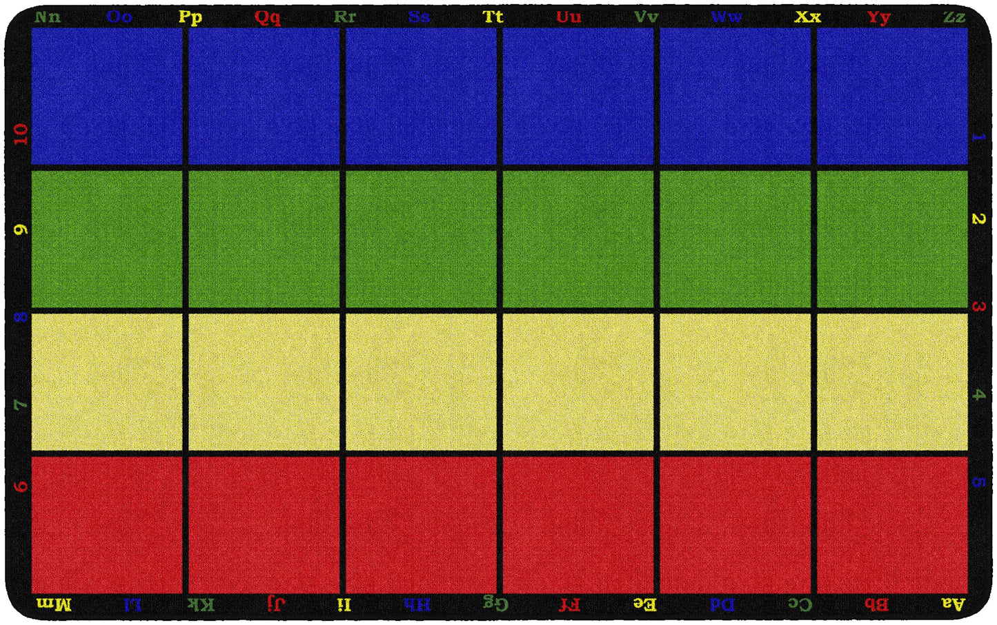 Flagship Carpets Learning Grid Colorful Numbers and Letters Kids Seating Area Rug for Classroom, Play Area Mat, Home Learning or Kids Room Carpet, 7'6" x 12', Seats 24