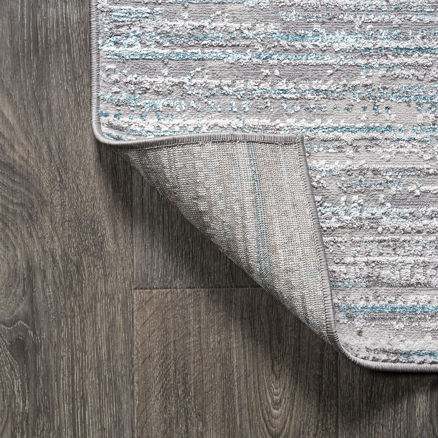JONATHAN Y Loom Strie' Gray/Turquoise Indoor Area Rug 3X5 ft, Modern for Living Room, Bedroom, Kitchen, Office, Easy-Cleaning, High Traffic, Pet-Friendly, Non-Shedding SOR200B-3