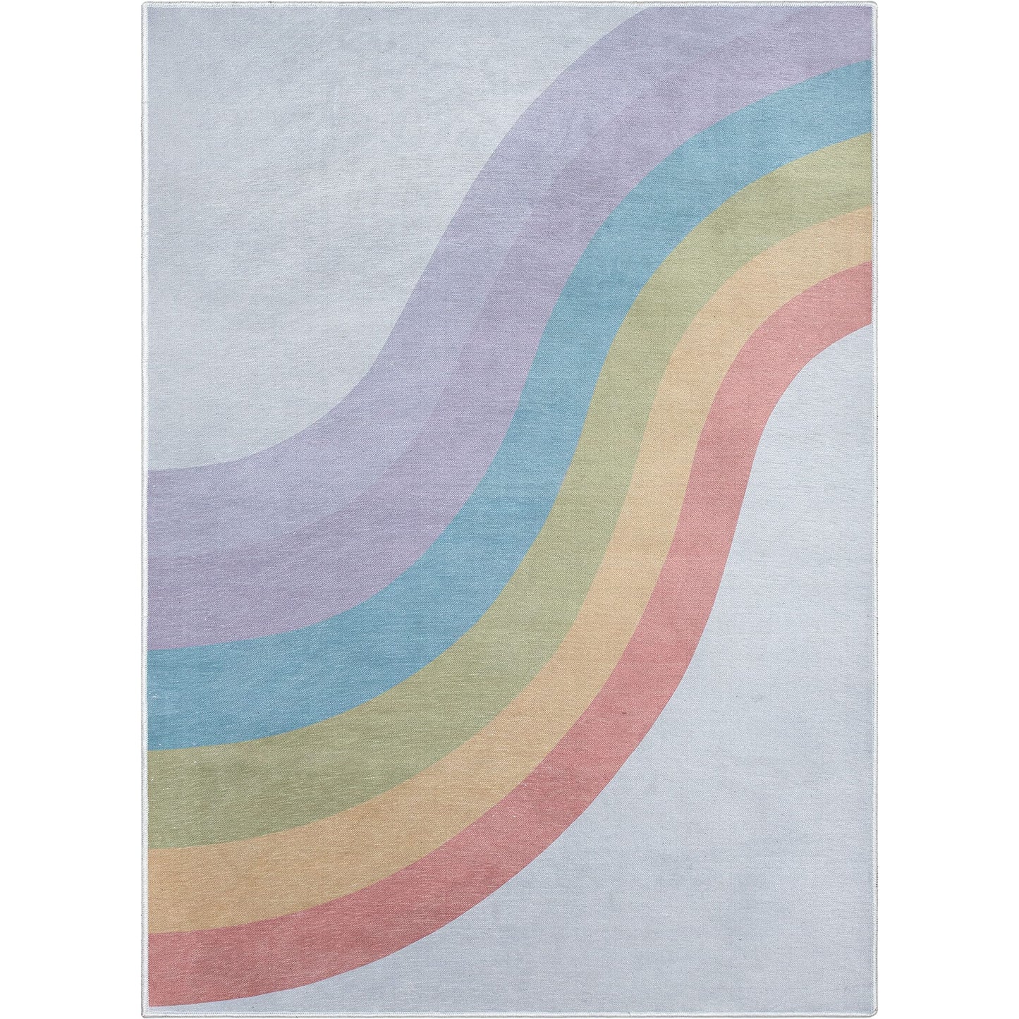 Well Woven Kids Rugs Rainbow 3'3" x 5' Multi Color Modern Flat-Weave Playroom Area Rug