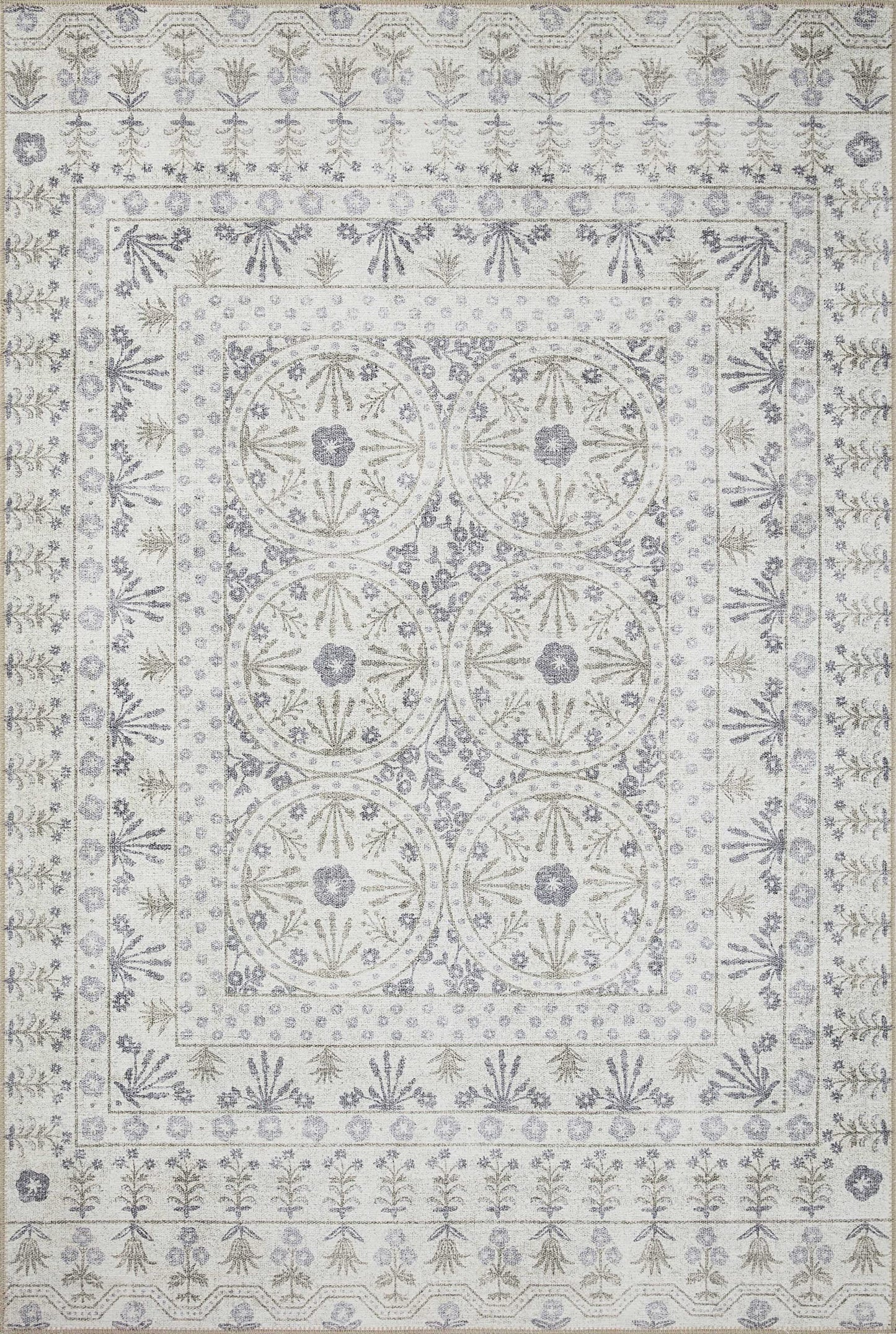 Loloi Rifle Paper Co. Maison Collection MAO-03 Rosette Ivory 7'-6" x 9'-6", .19" Pile Height, Area Rug