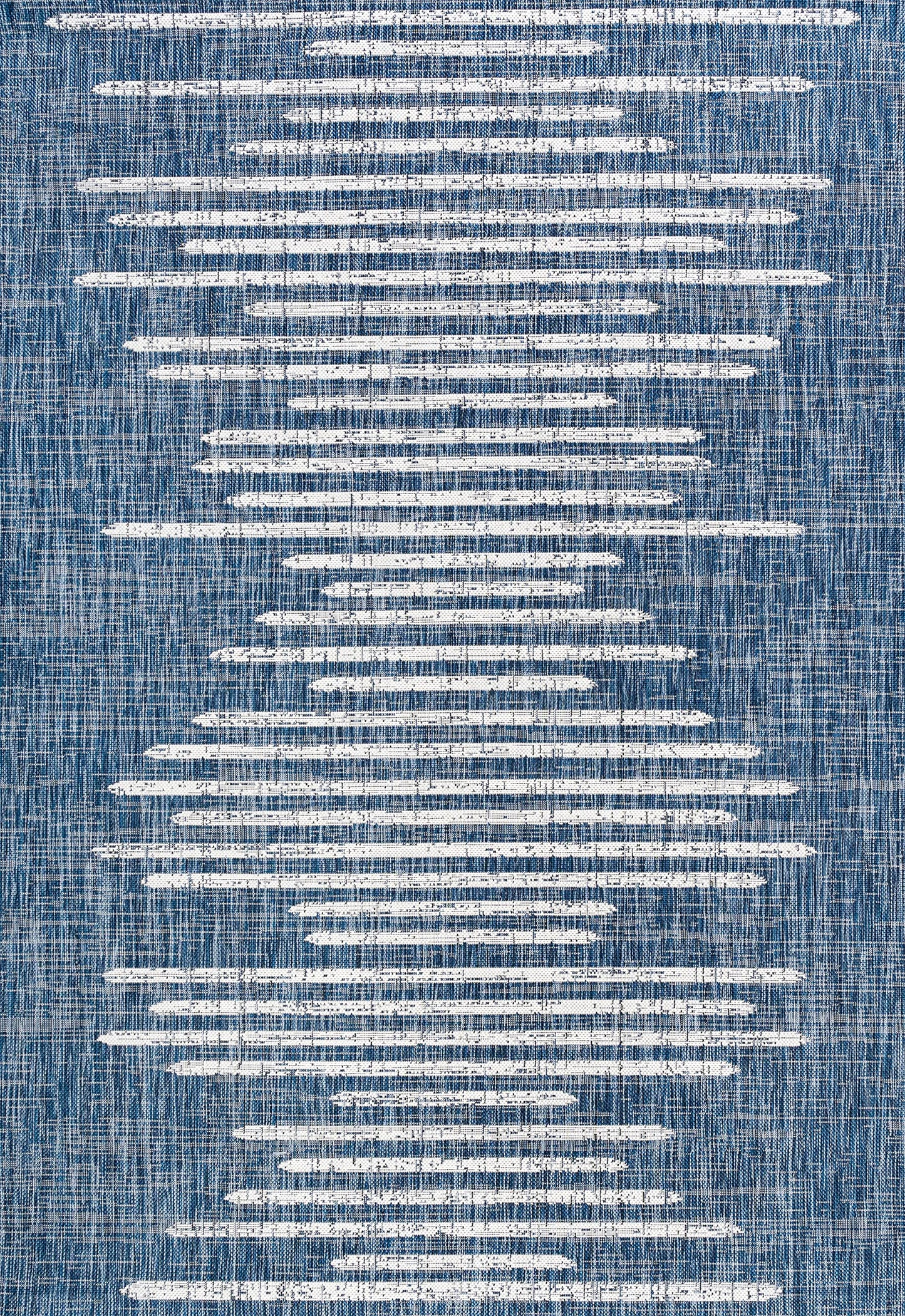 JONATHAN Y Stripe Geometric Indoor Outdoor Area Rug 8X10 Blue/Ivory, Zolak Berber for Backyard, Patio, Porch, Easy-Cleaning, High Traffic, Pet-Friendly, Non-Shedding (SMB124C-8)