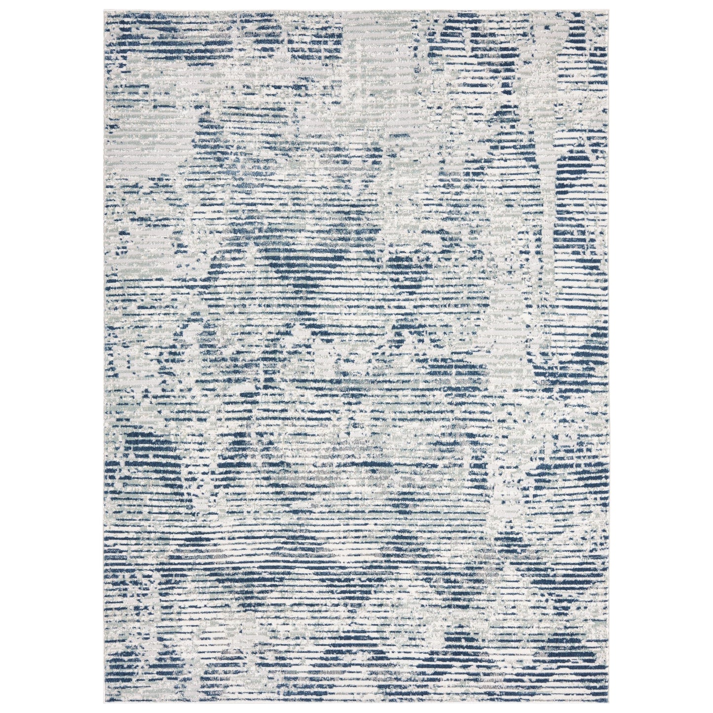 Nicole Miller NEW YORK Mirella Distressed Diamond Indoor Area Rug, Soft Textured Rug, Grey/Blue, 5'2"x7'2"