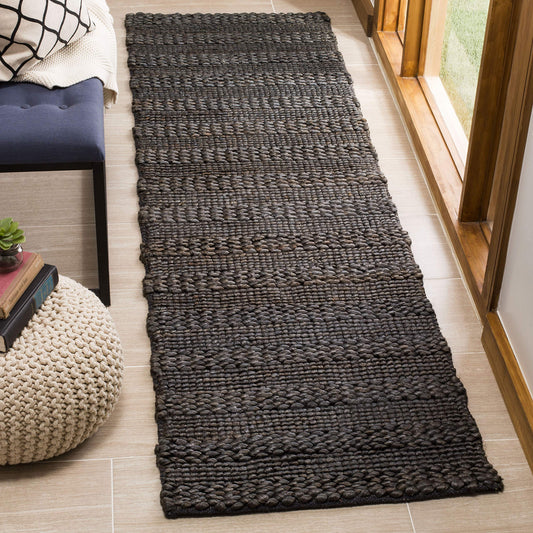 SAFAVIEH Natural Fiber Collection Accent Rug - 2'3" x 4', Charcoal, Handmade Jute, Braided Woven Design, Ideal for Entryway, Living Room, Bedroom (NF212C)