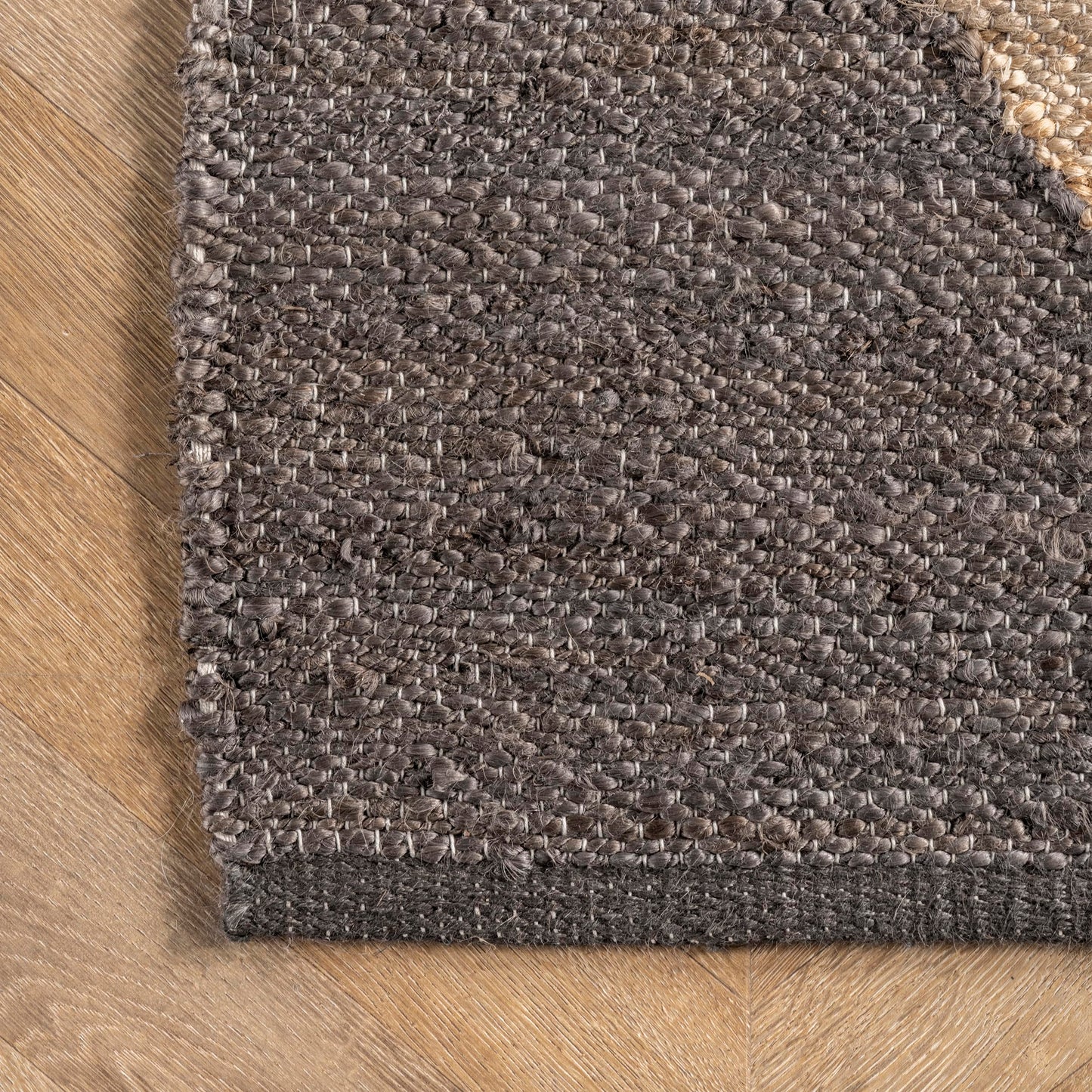 nuLOOM Pandora Diamond Jute Area Rug - 4x6, Global Inspired Black/Ivory Neutral Rug for Dining, Living, Kitchen