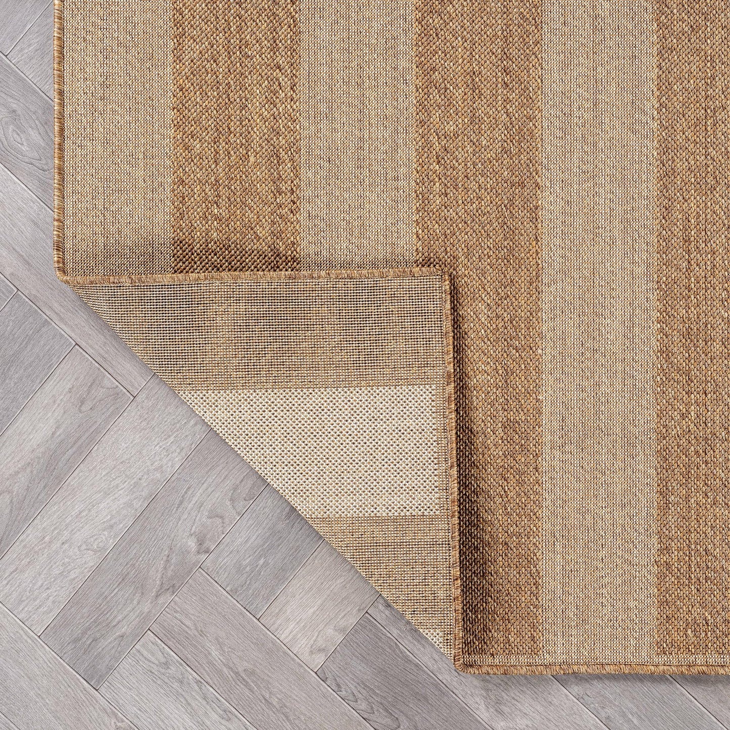Rugshop Striped Indoor Outdoor Flat Woven Area Rug,Natural Jute-Style,Easy-Care Patio Rug for Backyard Porch Deck Balcony, 7'10" x 10' Sand/Natural