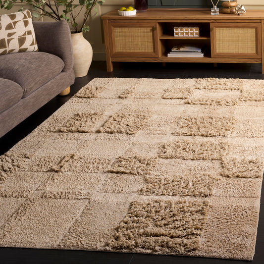 SAFAVIEH Washable Rug Easy Care Collection - 5' x 8', Beige, Handmade Cotton, Easy to Clean, Ideal for Living Room, Bedroom, Dining Space (ECR225B)