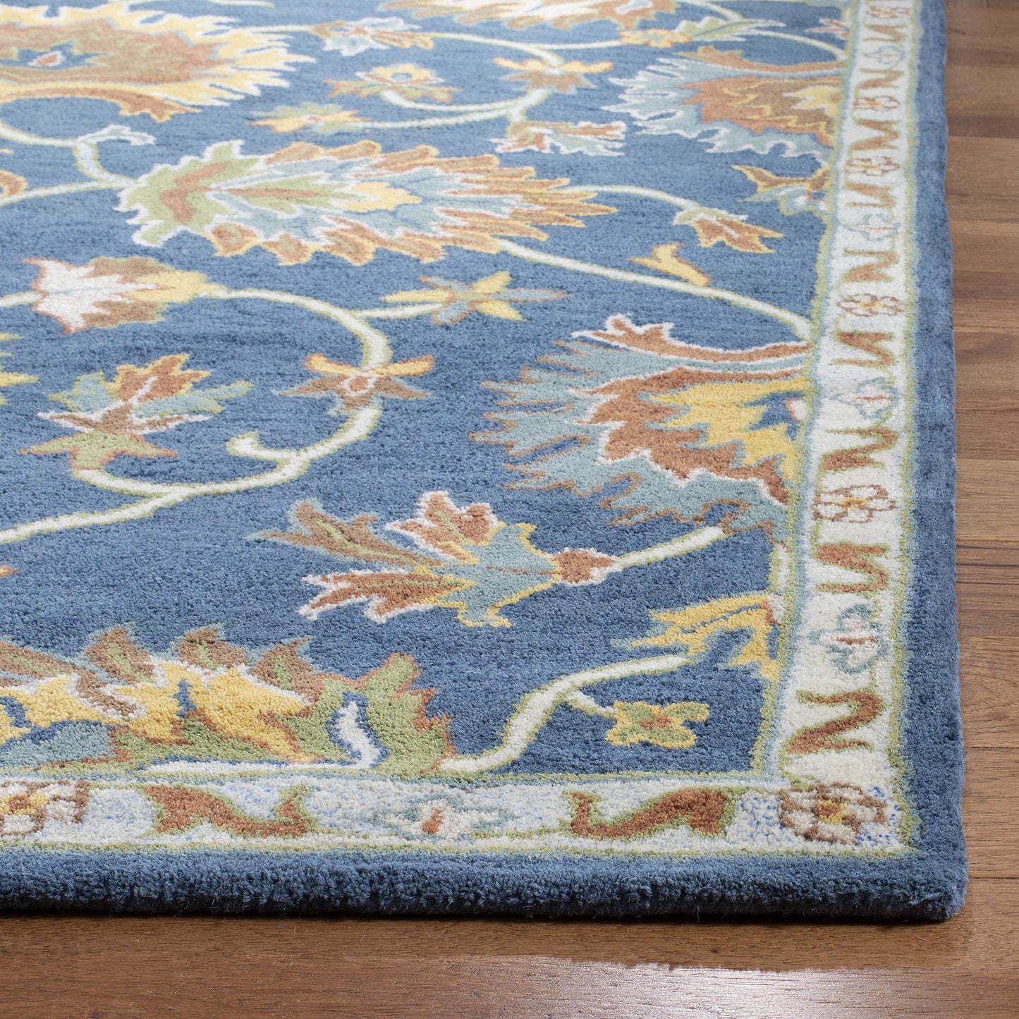 SAFAVIEH Heritage Collection Area Rug - 9' x 12', Navy, Handmade Traditional Oriental Wool, Ideal for High Traffic Areas in Living Room, Bedroom (HG654A)