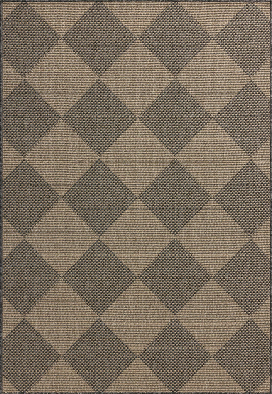 Loloi Chris Loves Julia Providence Collection PRC-04 Graphite/Sand 6'-3" x 9'-2", .12" Pile Height, Indoor/Outdoor Area Rug