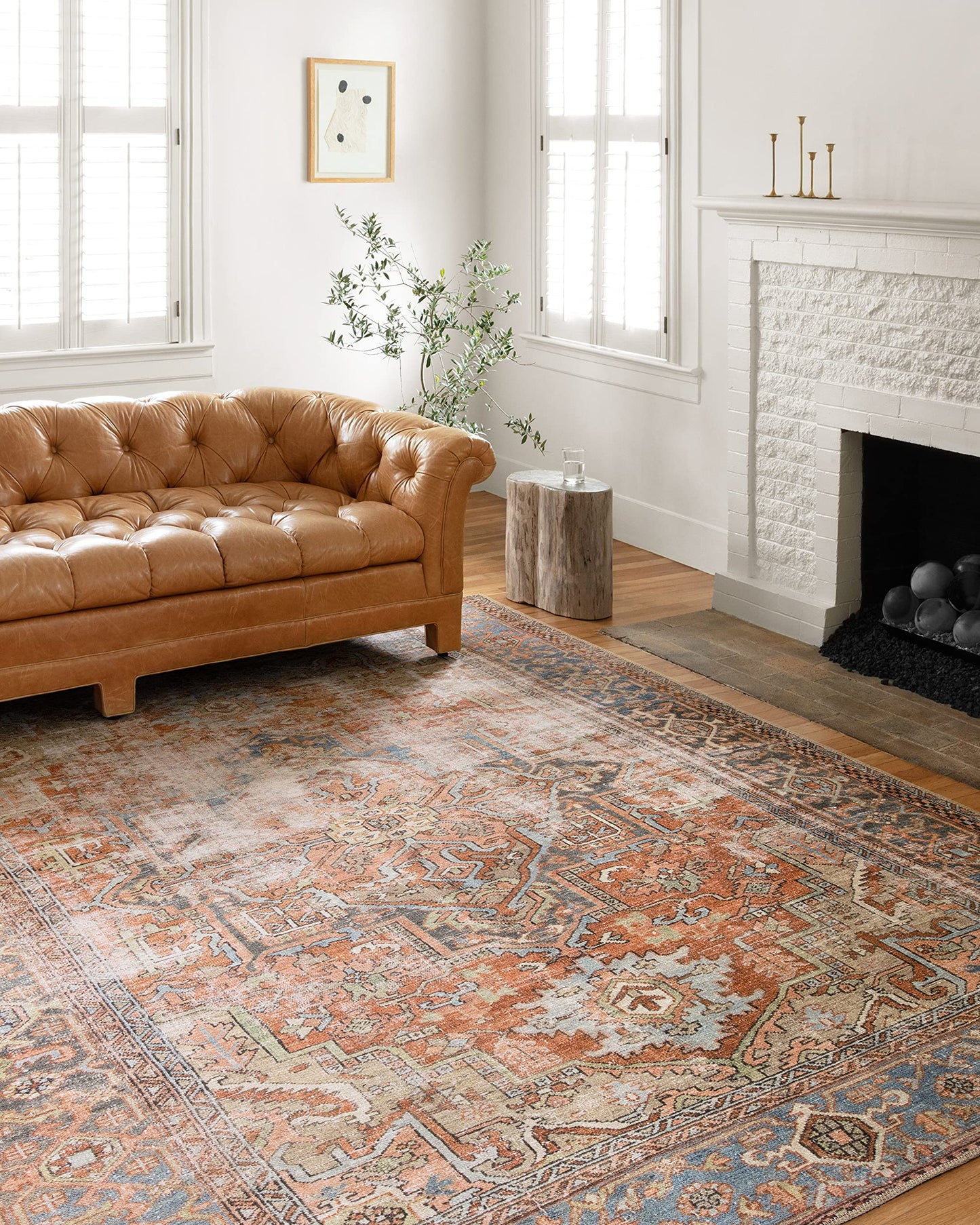 Loloi Loren Collection LQ-15 Terracotta/Sky 5'-0" x 7'-6" Area Rug