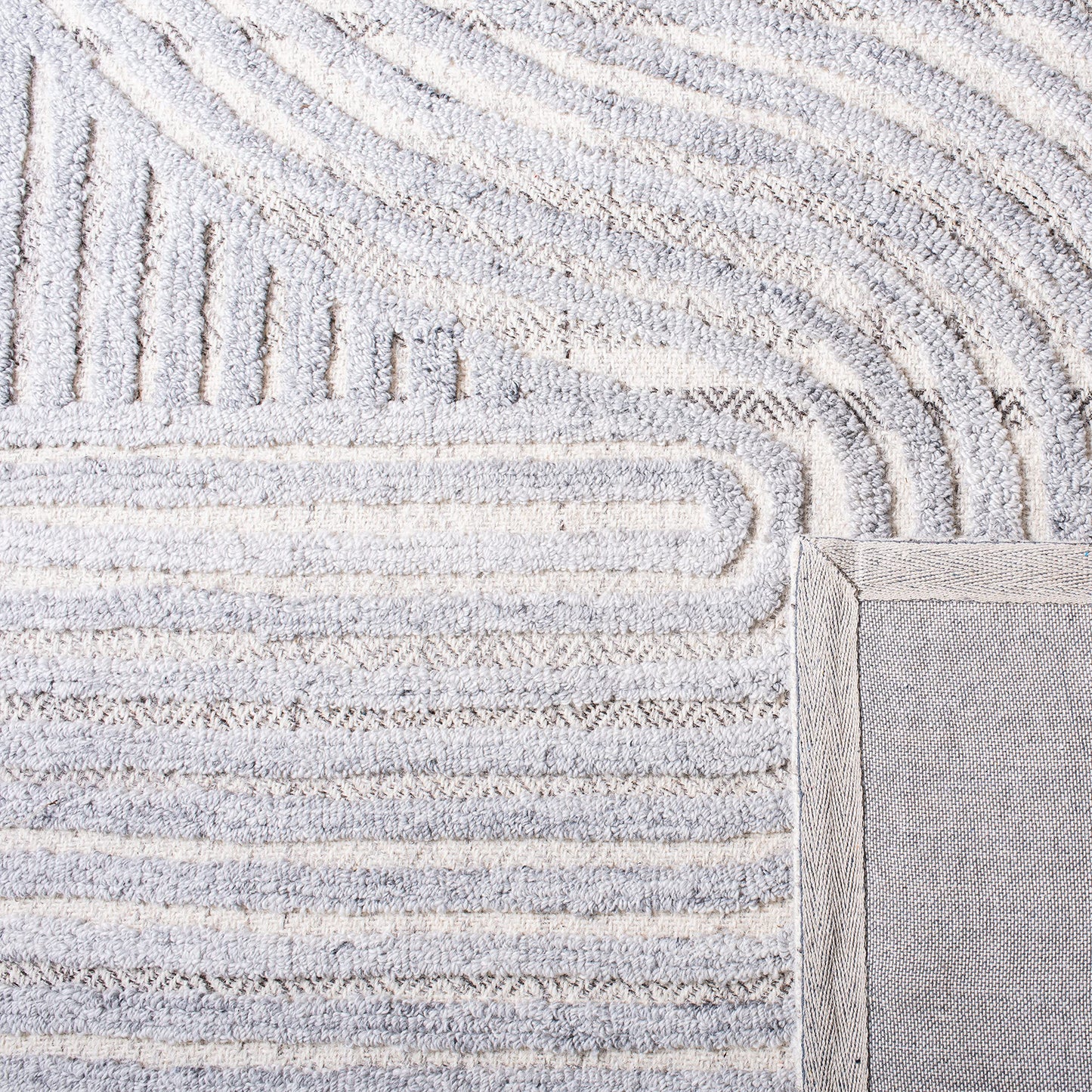 SAFAVIEH South Hampton Collection Area Rug - 8' Round, Grey, Handmade Wool, Ideal for The Living Room, Dining Room, Bedroom (SHA301F-8R)