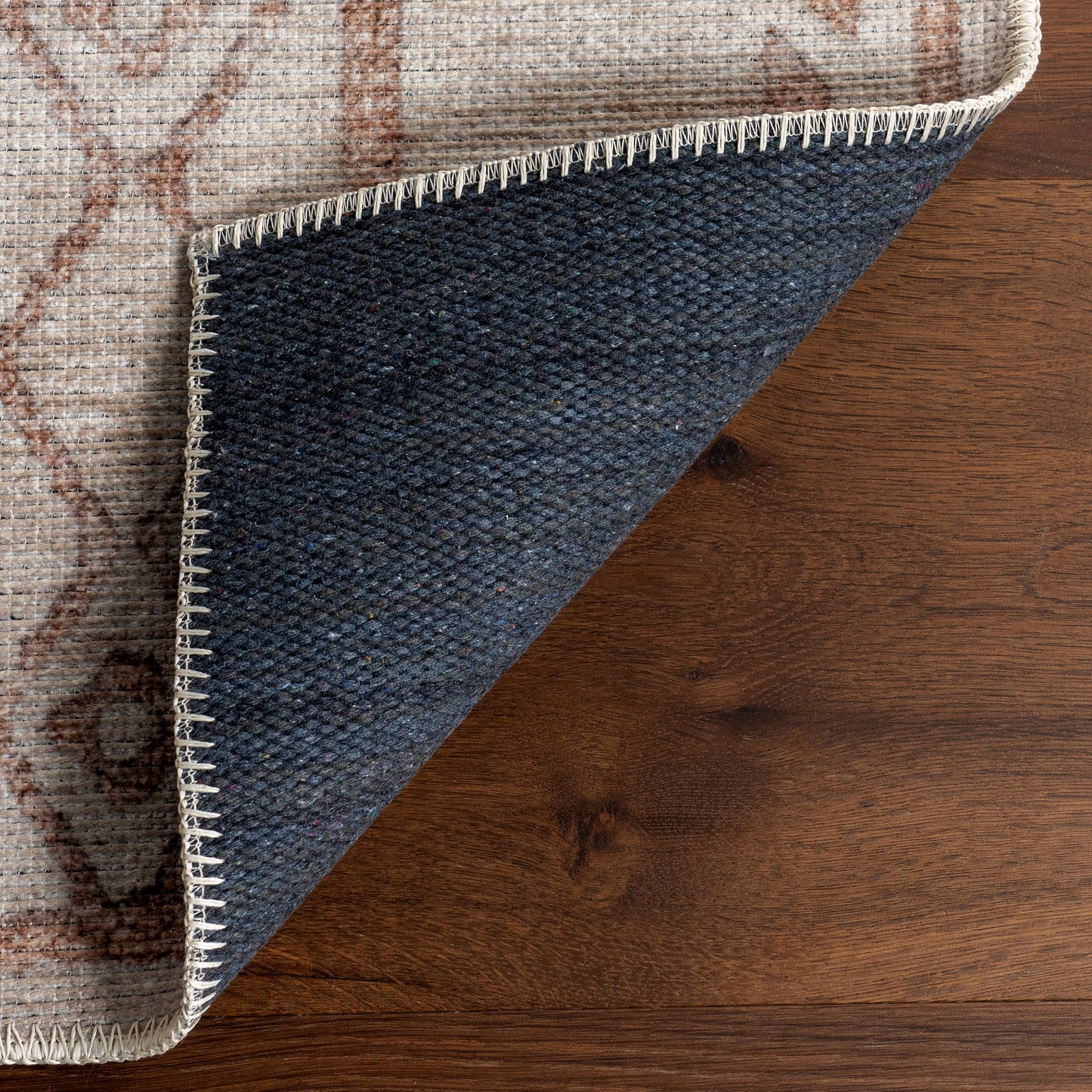 nuLOOM 5' x 8' Green Haven Collection Indoor Area Rug, Recycled Cotton, Machine Washable, Stitched Edging, Flat Woven, Silvana Taupe