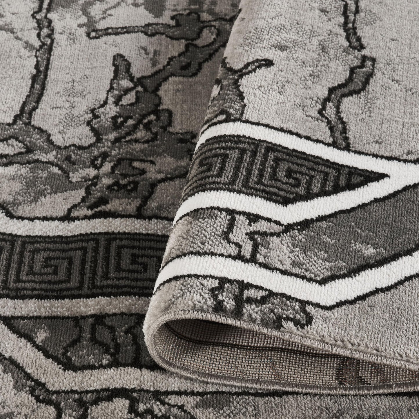 GLORY RUGS Area Rug Modern 8x10 Grey Black White Soft Contemporary Floor Gray Carpet with Premium Fluffy Texture for Indoor Living Dining Room and Bedroom Area