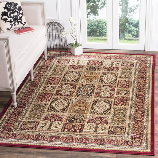 SAFAVIEH Lyndhurst Collection Area Rug - 6' x 9', Multi & Red, Traditional Oriental Design, Non-Shedding & Easy Care, Ideal for High Traffic Areas in Living Room, Bedroom (LNH217B)