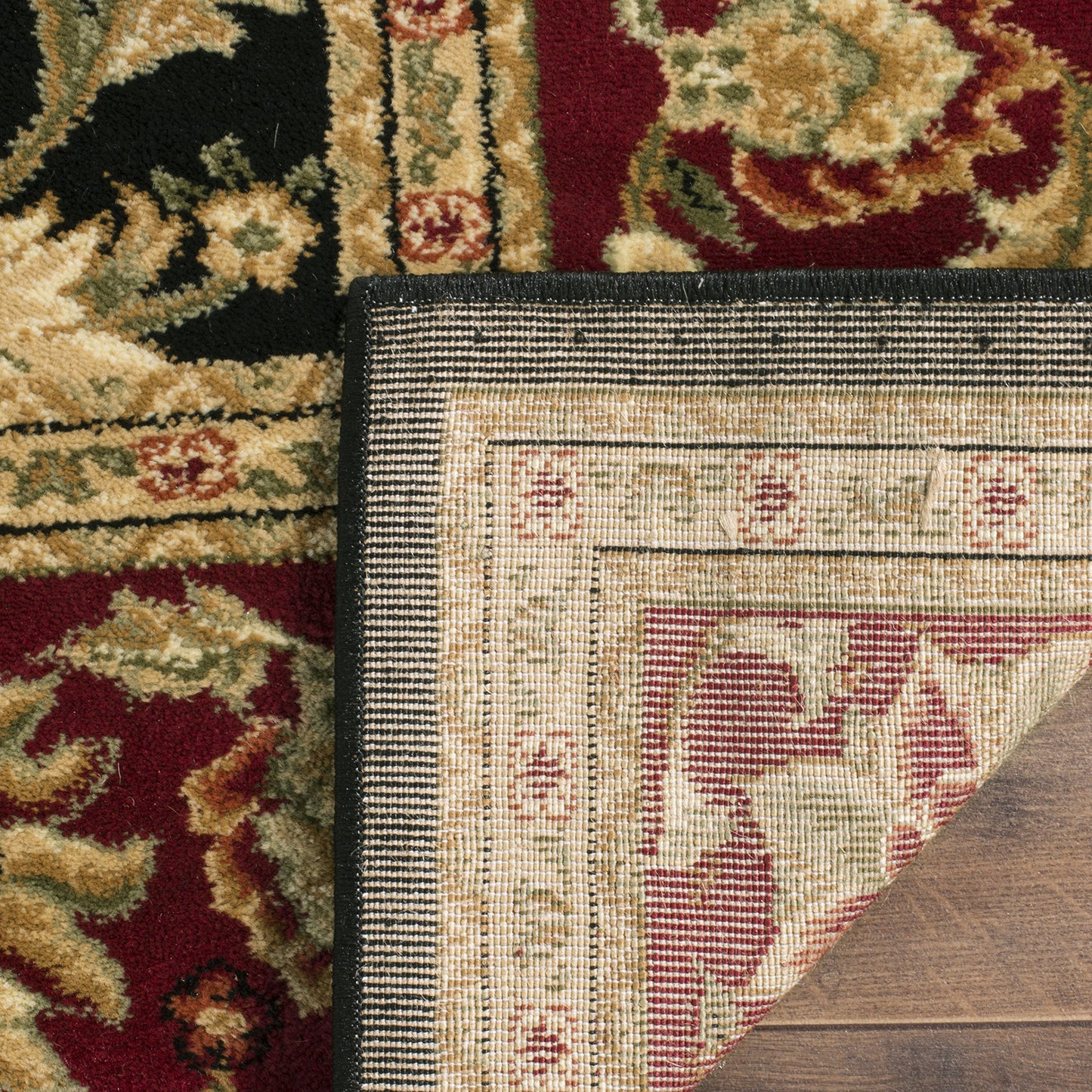 SAFAVIEH Lyndhurst Collection Area Rug - 8' x 10', Black & Red, Traditional Oriental Design, Non-Shedding & Easy Care, Ideal for High Traffic Areas in Living Room, Bedroom (LNH212G)