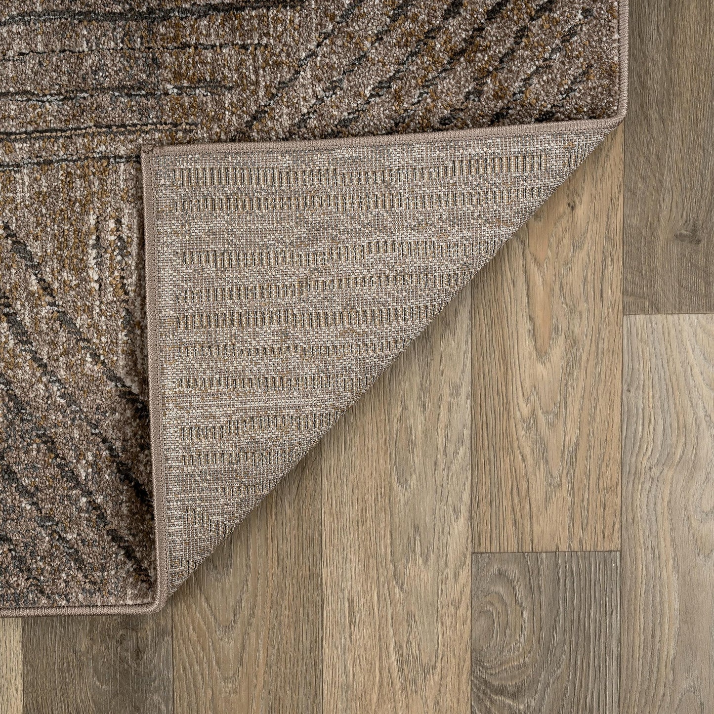 Rugshop Modern Patchwork High-Low Indoor Runner Rug, Earthtone Geometric Design, Jute Backing, Hallway Entryway Kitchen Rug, Easy-Care Spot Clean, 2' 3" x 12' Brown