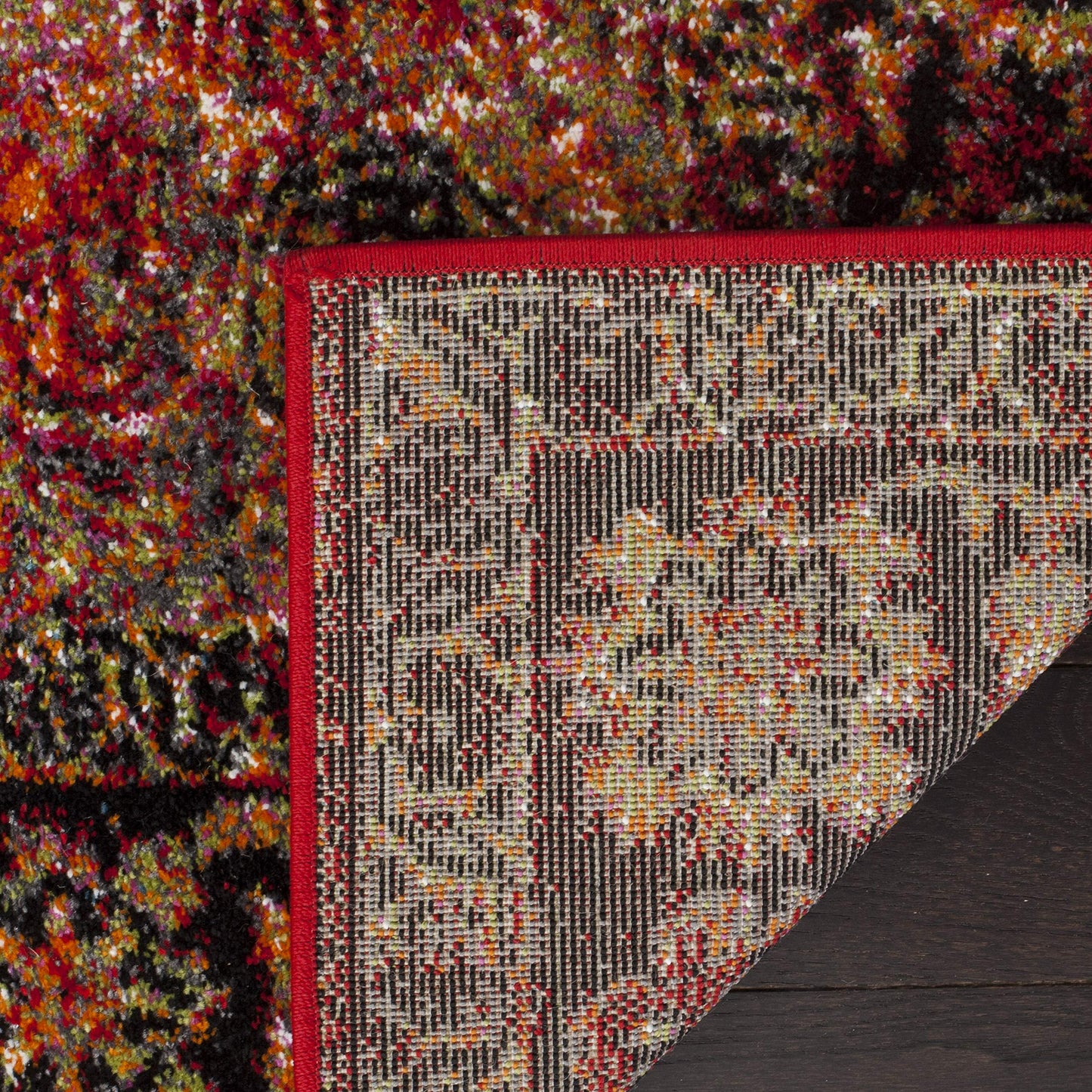 SAFAVIEH Vintage Hamadan Collection Area Rug - 6'7" x 9', Red & Multi, Oriental Traditional Persian Design, Non-Shedding & Easy Care, Ideal for High Traffic Areas in Living Room, Bedroom (VTH219A)