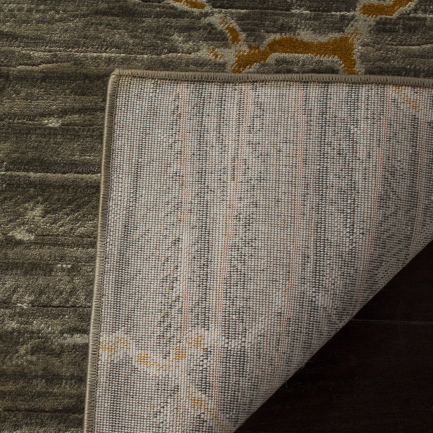 SAFAVIEH Porcello Collection Accent Rug - 4'1" x 6', Dark Grey & Yellow, Modern Abstract Design, Non-Shedding & Easy Care, Ideal for High Traffic Areas in Entryway, Living Room, Bedroom (PRL7738C)