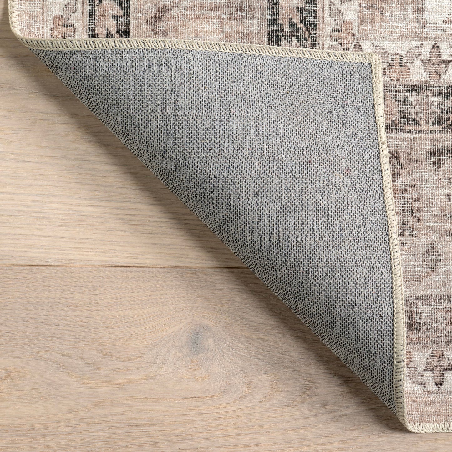 Nuloom Splashguard Collection Davi Stone/Ivory, 2' x 3', Vintage, Soft and Cozy, High Traffic, Stain Resistant, Durable, Machine Washable Area Rug for Bedroom, Living Room, Dining, Foyer, Entryway