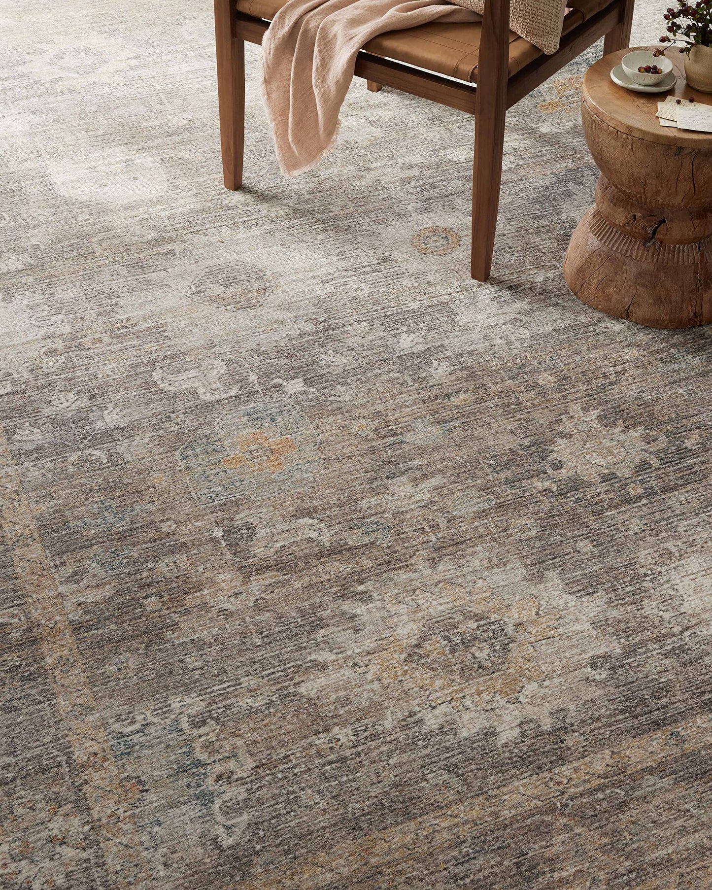 Loloi Magnolia Home by Joanna Gaines Millie Collection MIE-05 Stone/Natural 7'-10" x 10', .25" Pile Height, Area Rug