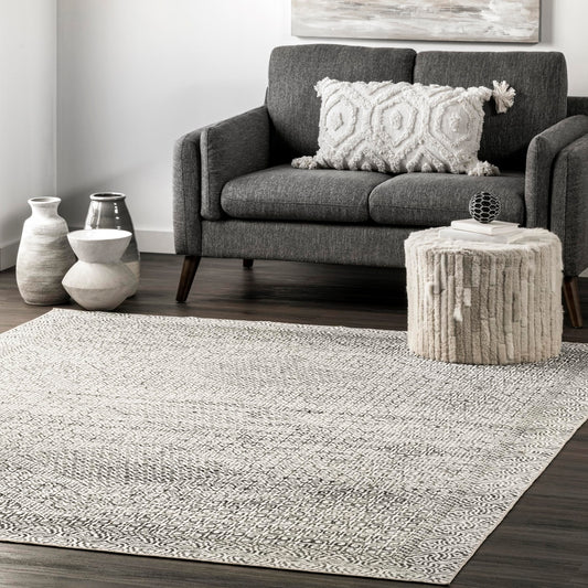 Nuloom SpinClean Hart Grey/Ivory, 5' x 8', Vintage, Soft and Cozy, High Traffic, Stain Resistant, Easy Clean, Durable, Machine Washable Area Rug for Bedroom, Living Room, Dining Space, Entryway