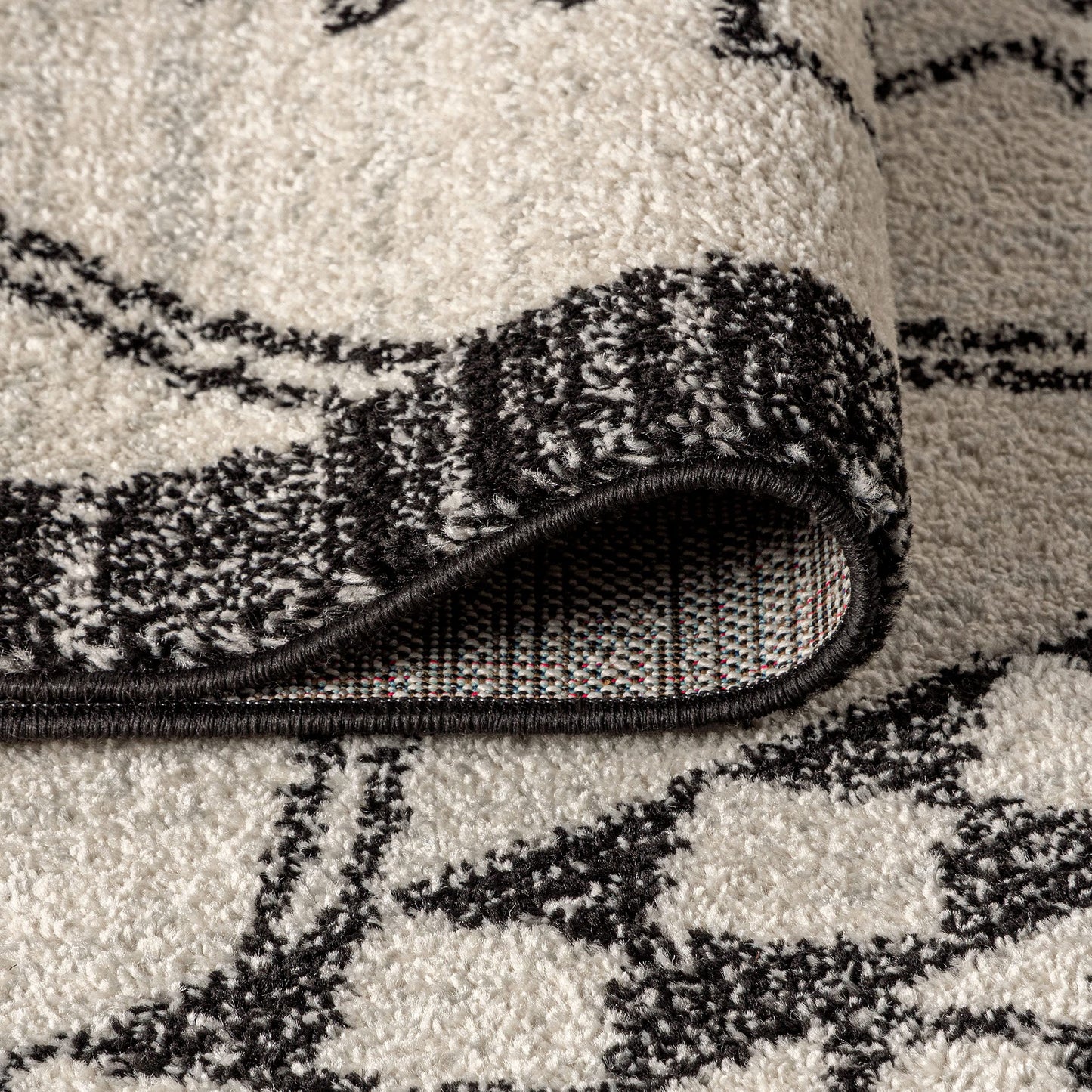 JONATHAN Y Amir Moroccan Beni Souk Cream/Black Indoor Area Rug, 4x6, Bohemian, Scandinavian, Easy-Cleaning for Living Room, Bedroom, Kitchen, Pet Friendly, Non-Shedding (MOH200A-4)