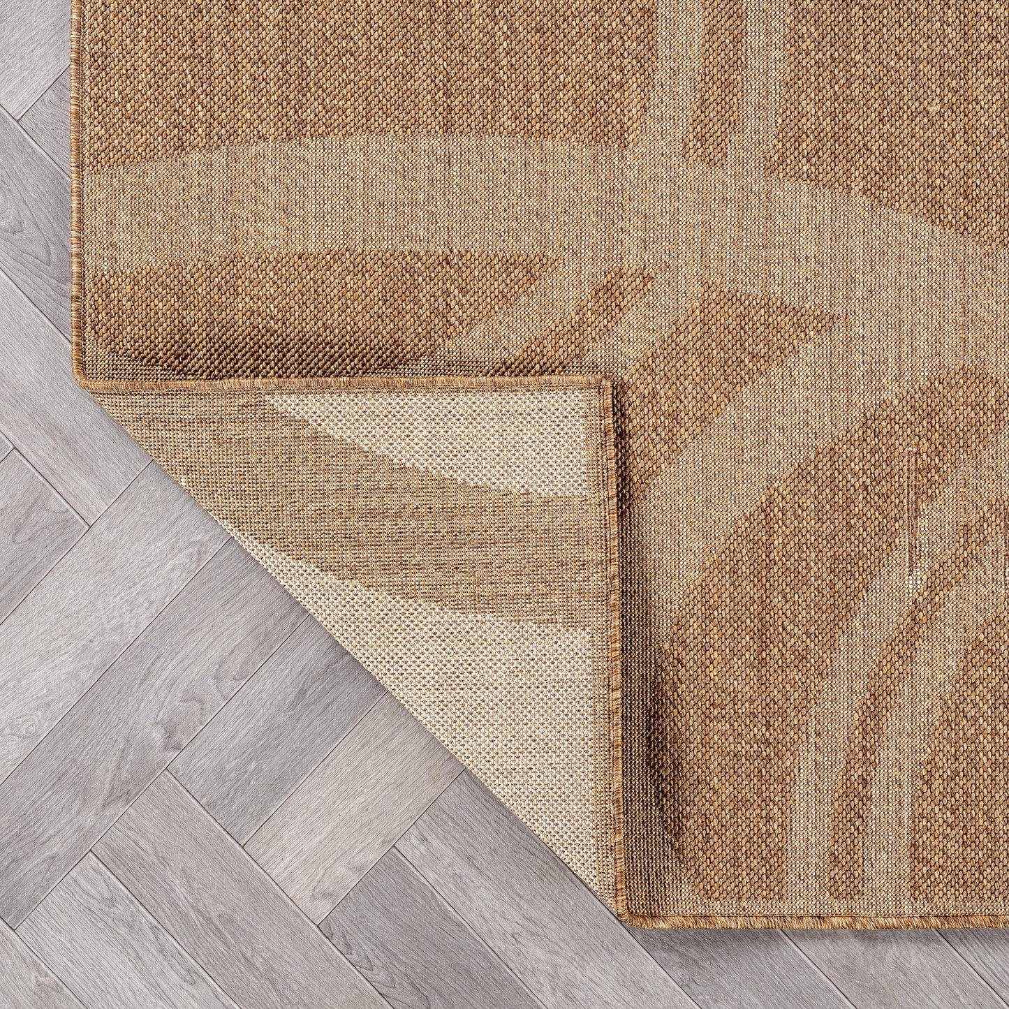 Rugshop Abstract Indoor Outdoor Flat Woven Area Rug,Natural Jute-Style,Easy-Care Patio Rug for Backyard Porch Deck Balcony, 4' x 6' Sand/Natural