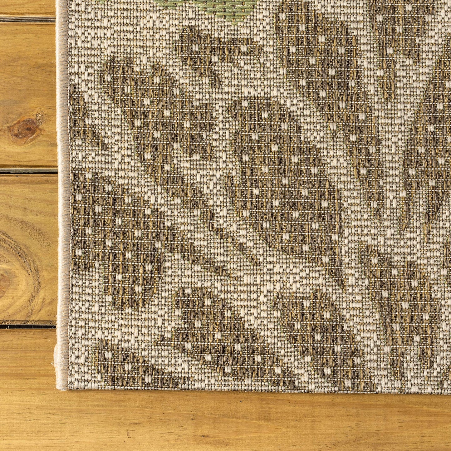 JONATHAN Y Floral Textured Weave Indoor Outdoor Area Rug 4X6 Sage/Brown, Zinnia Modern for Backyard, Patio, Porch, Easy-Cleaning, High Traffic, Pet-Friendly, Non-Shedding (SMB110A-4)