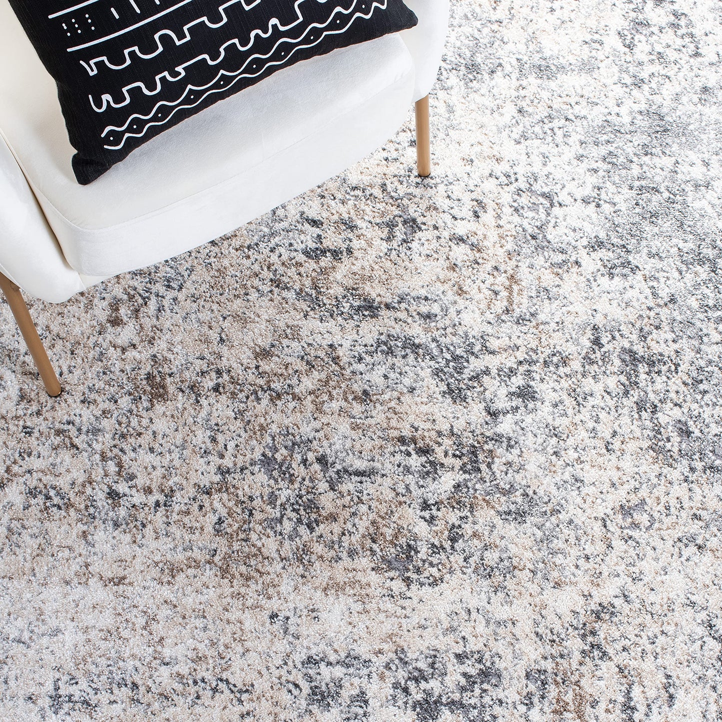 SAFAVIEH Aston Collection 10' x 14' Ivory/Grey ASN705A Modern Abstract Non-Shedding Living Room Dining Bedroom Area Rug