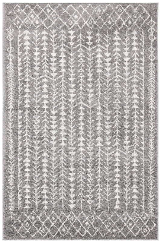 SAFAVIEH Tulum Collection Accent Rug - 2' x 5', Dark Grey & Ivory, Moroccan Boho Distressed Design, Non-Shedding & Easy to Clean, Ideal for Front Door, Kitchen, Entryway, Foyer (TUL262F)