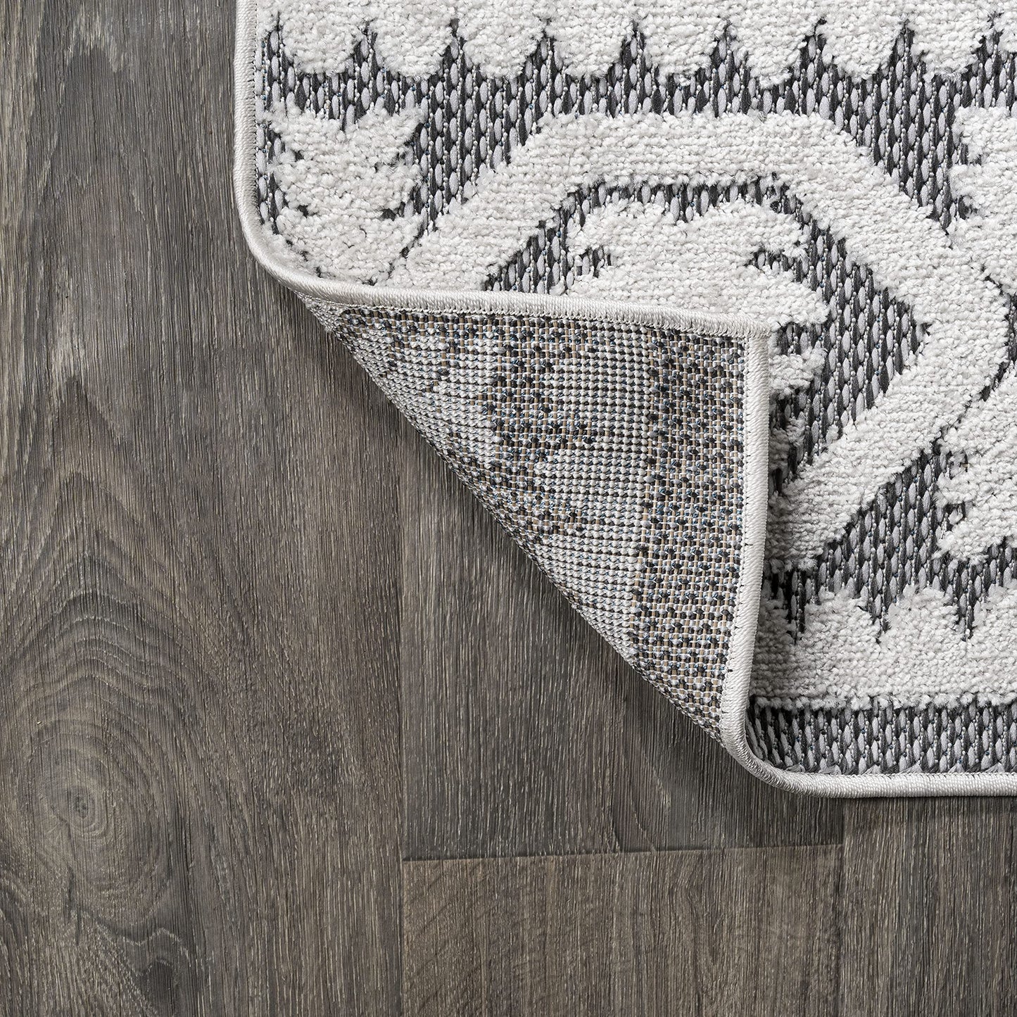 JONATHAN Y Mediterranean Tile Indoor Outdoor Runner Rug 2X10 White/Black, Citta High-Low Pile for Backyard, Patio, Porch, Easy-Cleaning, High Traffic, Pet-Friendly, Non-Shedding (SBH102B-210)