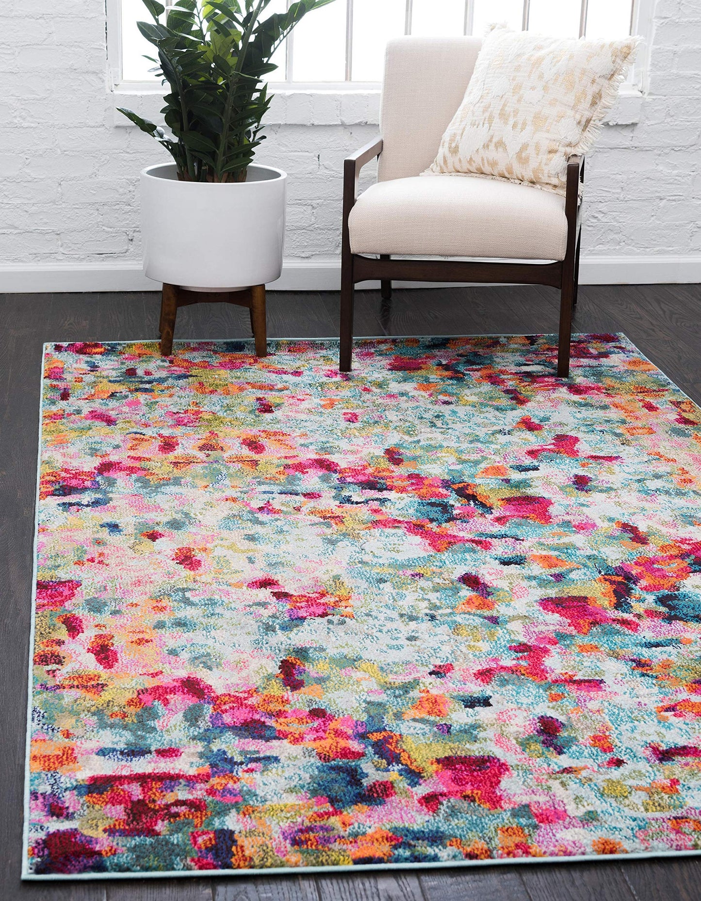 Unique Loom Chromatic Collection Area Rug - Champagne (8' x 10' Rectangle, Multi/ Blue)