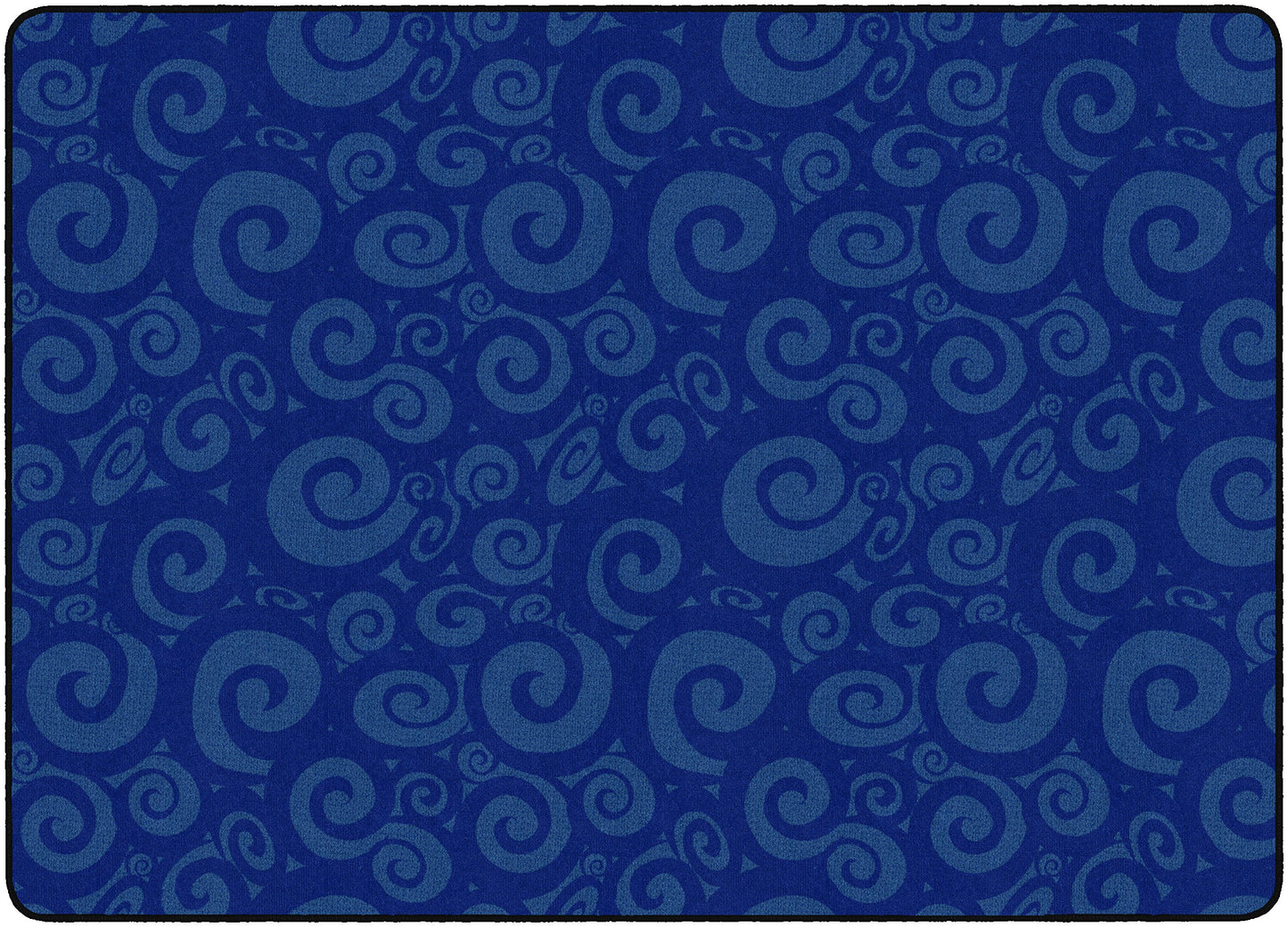 Flagship Swirl Tone on Tone Carpet for Children's Classroom and Bedroom Area Rug, Playroom or Teaching Area for Playtime and Reading, 6' x 8'4", Blue