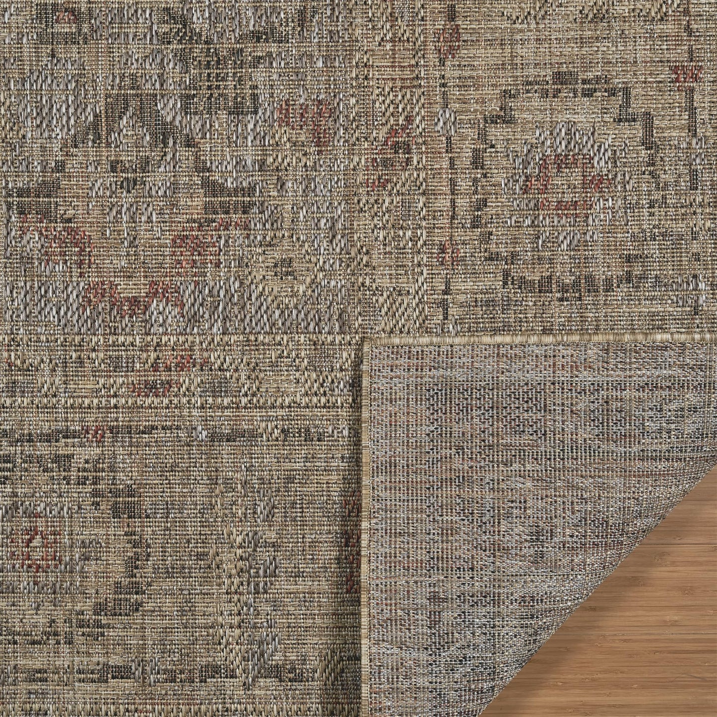Thomasville Nomad Flatweave Area Rug by Gertmenian - 5x7 Ft Standard, Stain & UV Resistant Carpet, Deck, Patio, Poolside & Mudroom - Pinnock Beige, 26738