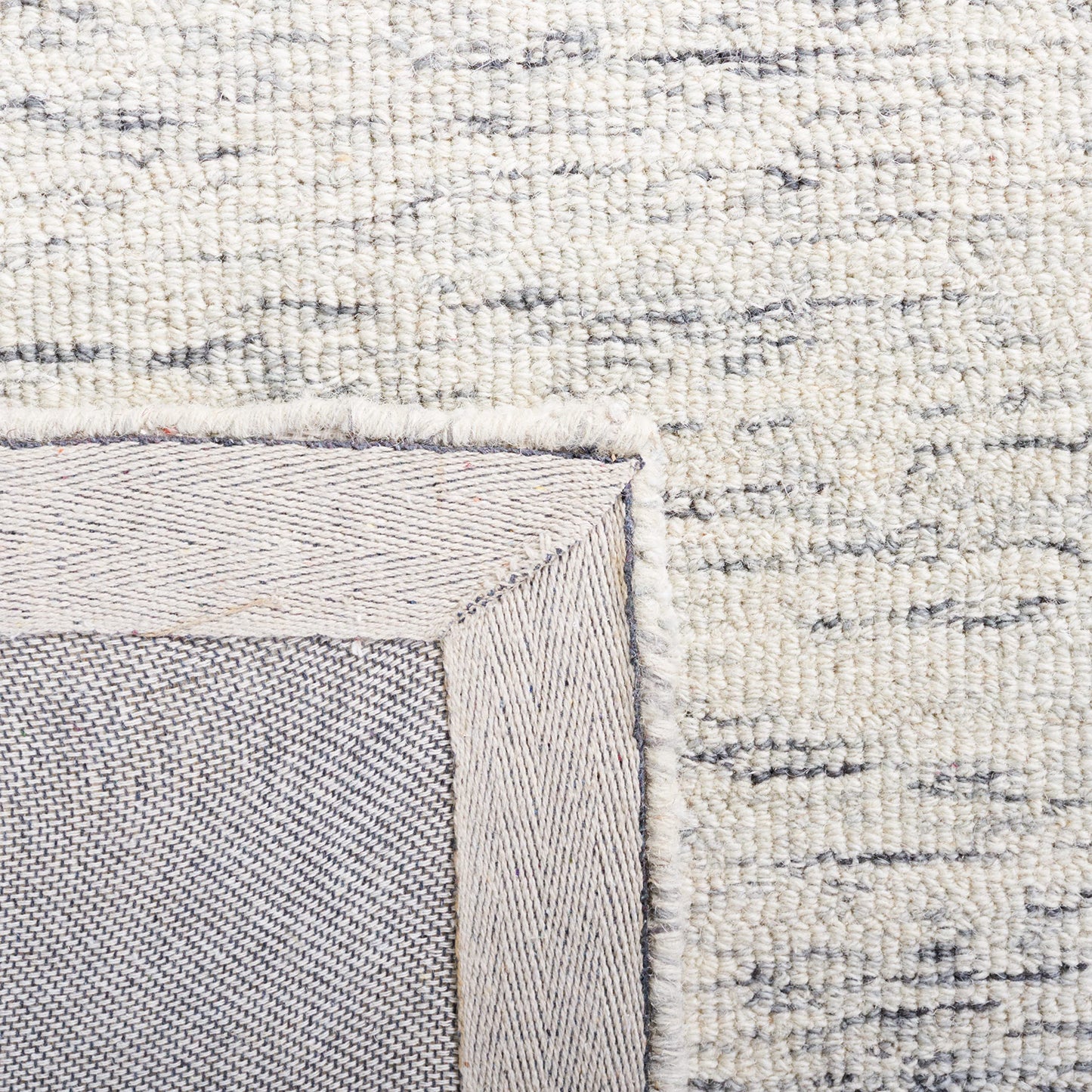 SAFAVIEH Abstract Collection Area Rug - 6' x 9', Grey & Ivory, Handmade Wool, Ideal for High Traffic Areas in Living Room, Bedroom (ABT478F)