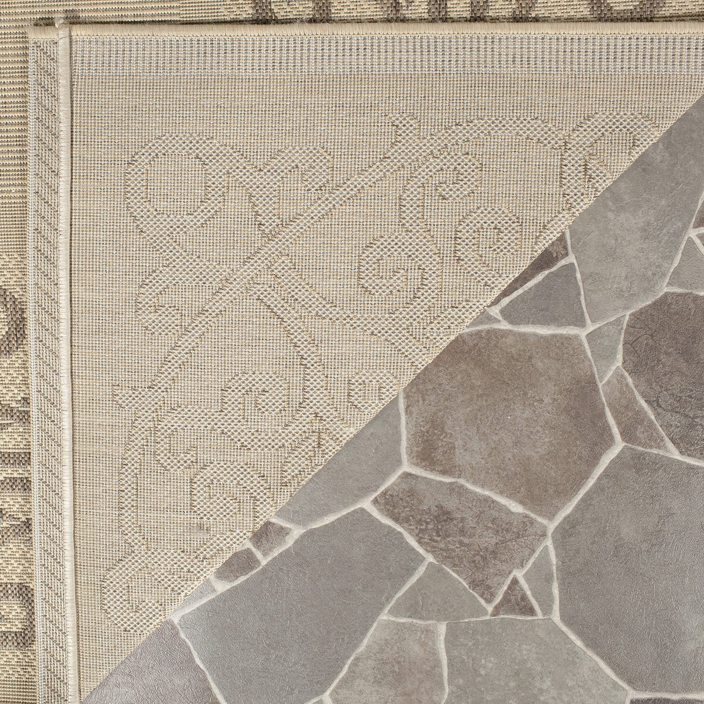 SAFAVIEH Washable Rug Outdoor Courtyard Collection - 2'3" x 6'7" Runner, Natural & Brown, Non-Shedding & Easy Cleaning, Ideal for Patio, Entryway, Mudroom, Hallway, Kitchen (CY1588-3001)