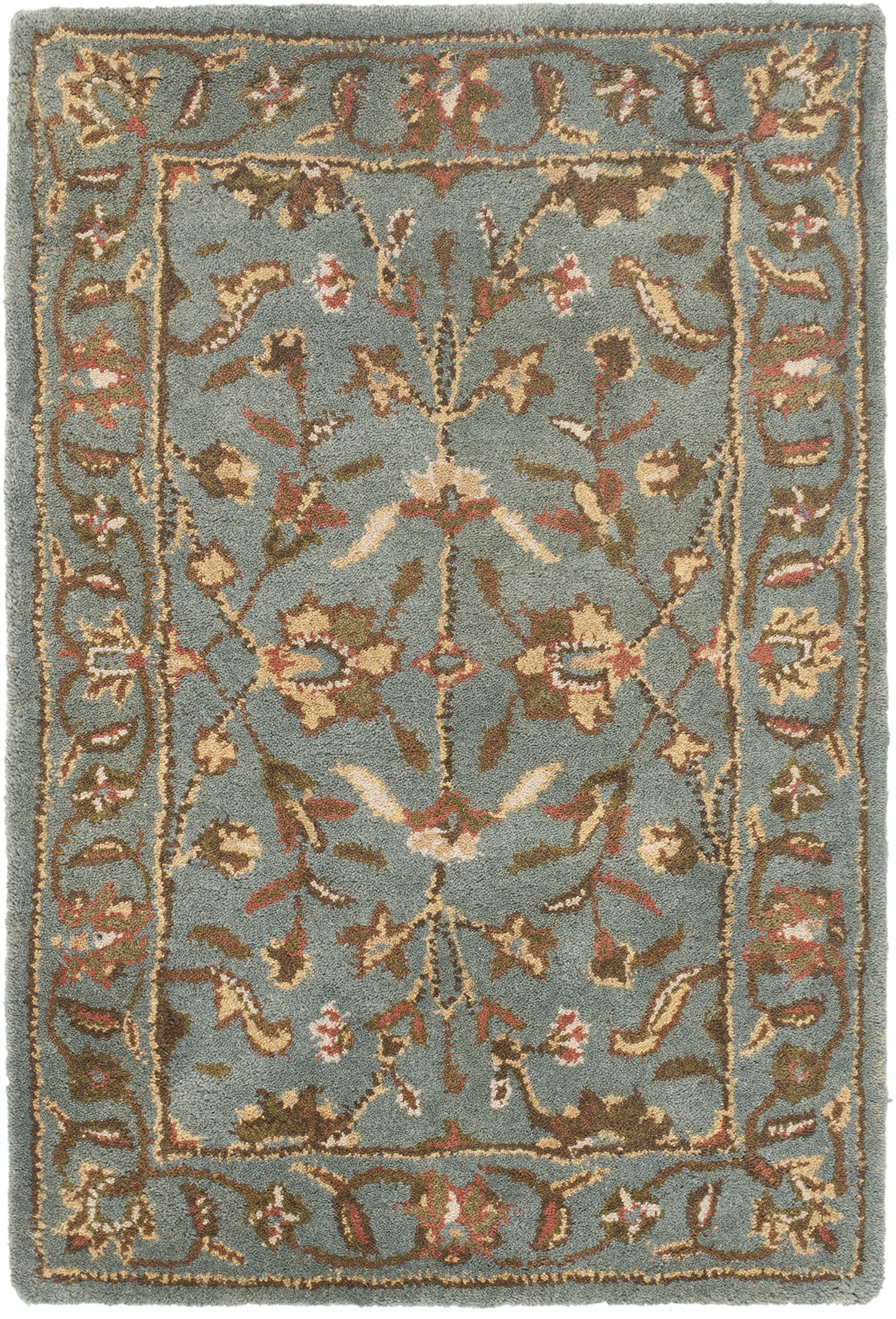 SAFAVIEH Heritage Collection Accent Rug - 2' x 3', Blue & Blue, Handmade Traditional Oriental Wool, Ideal for High Traffic Areas in Entryway, Living Room, Bedroom (HG969A)