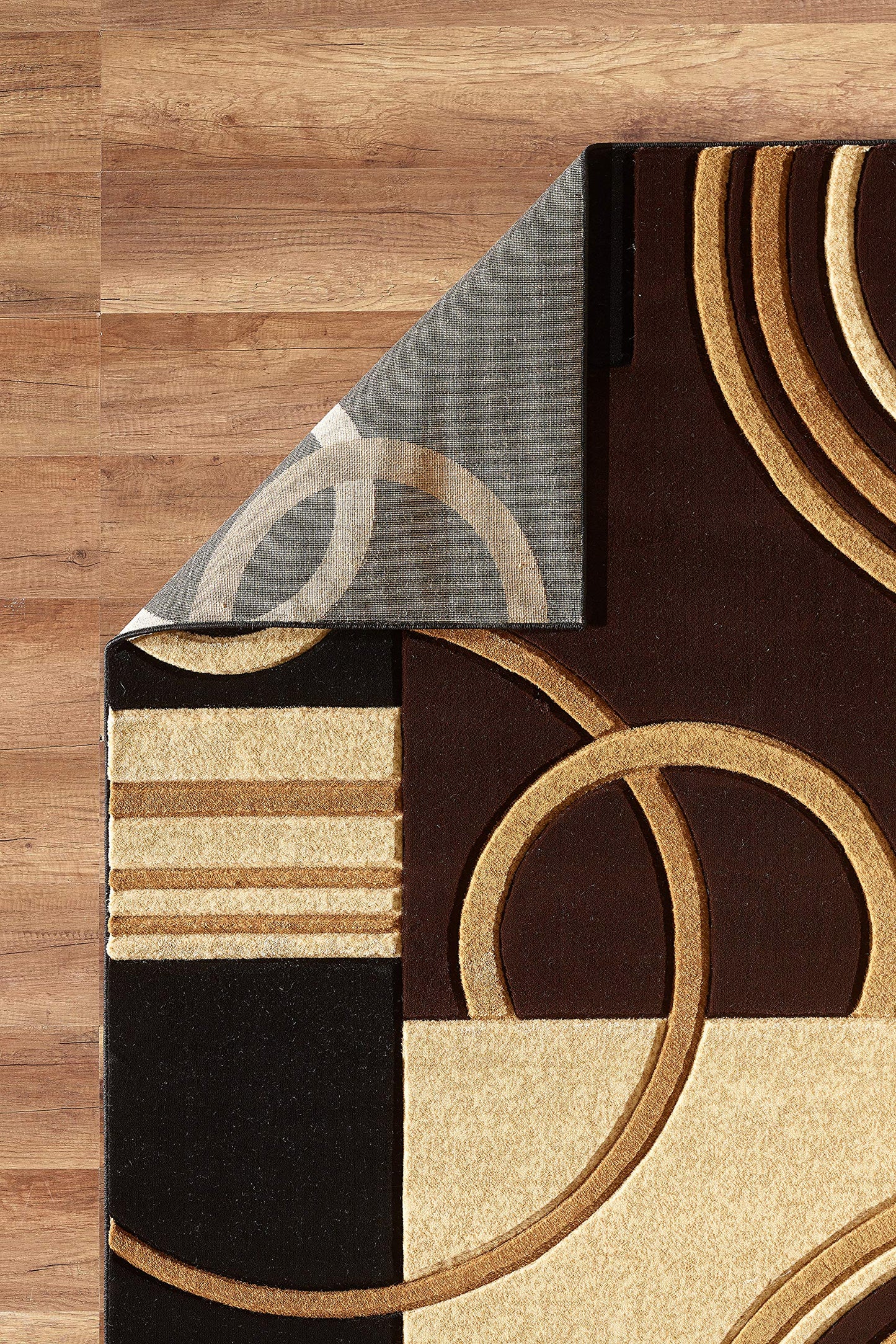 GLORY RUGS Area Rug Modern Soft Hand Carved Contemporary Floor Carpet with Premium Fluffy Texture for Indoor Living Dining Room and Bedroom Area (Brown, 4'x6')