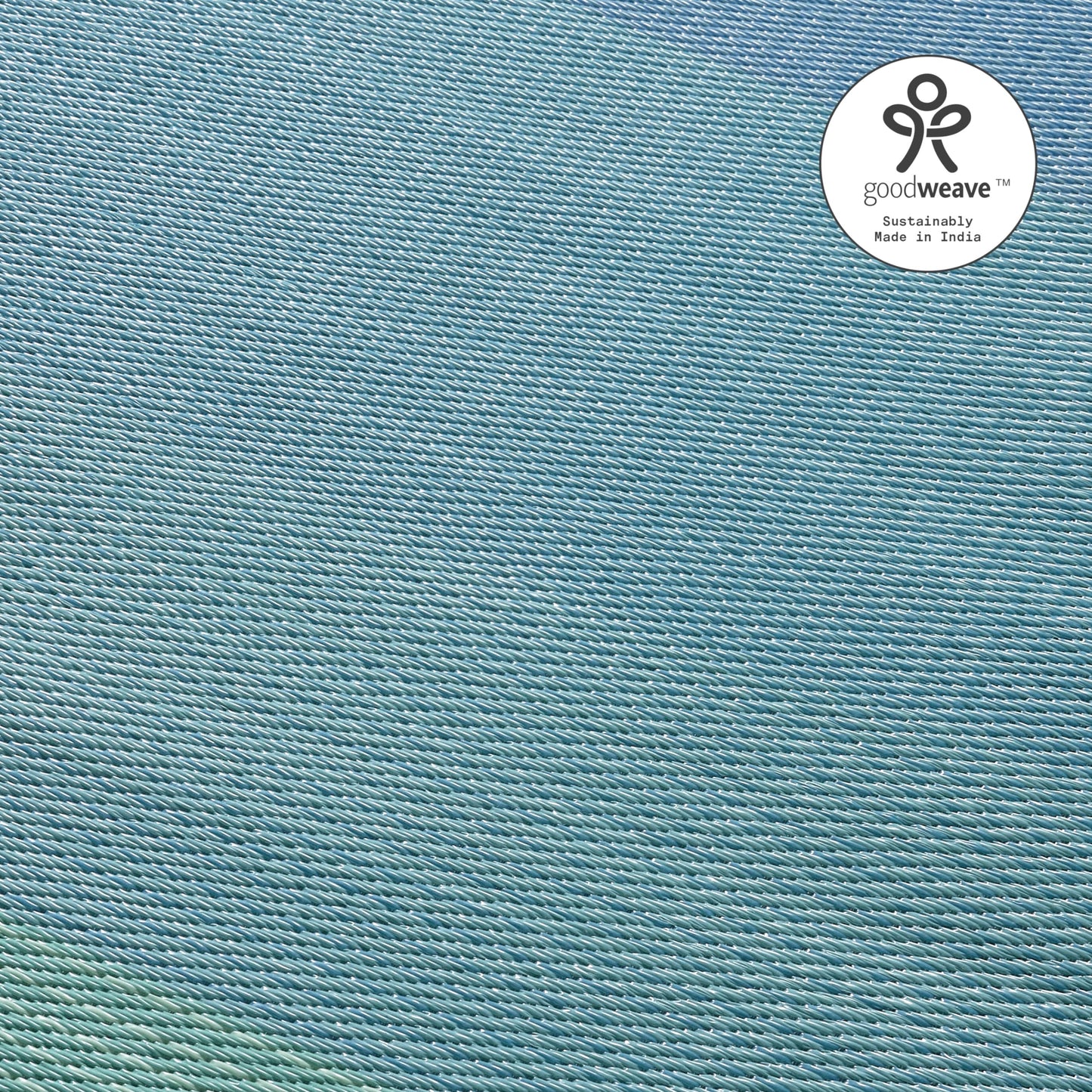 Fab Habitat Outdoor Rug - Waterproof, Fade Resistant, Crease-Free - Premium Recycled Plastic - Ombre - Patio, Deck, Porch, Balcony, Laundry Room - Big Sur - Teal - 4 x 6 ft