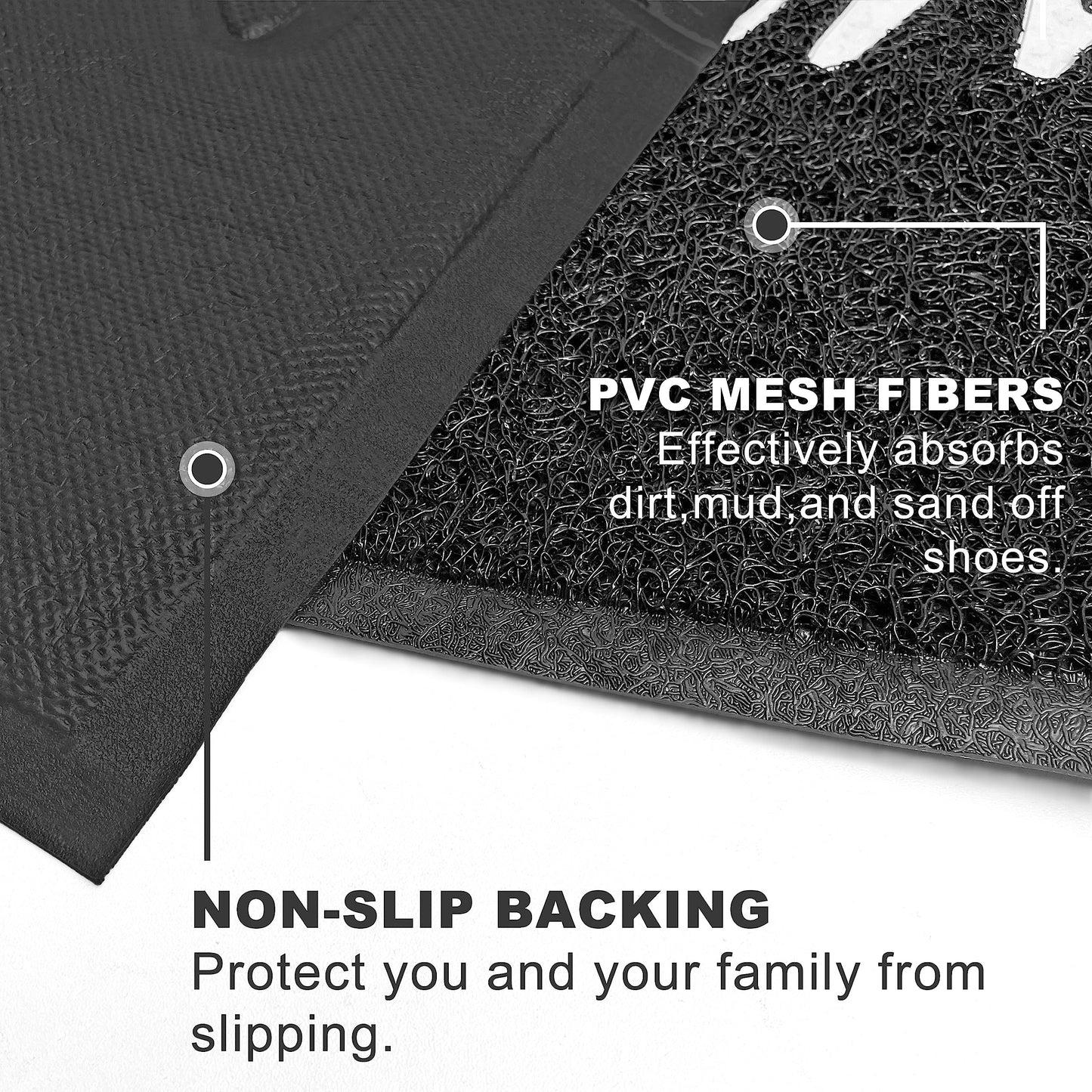 KILOCOCO Outdoor Mat Front Door Mat Welcome Mats Low Pile Doormat Entrance Non-Slip High Traffic Area Easy Clean Rubber Backed Entry Mats Hello Doormats for Garage Yard Patio Kitchen Indoor,18"x30"