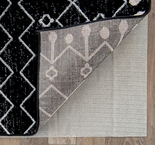 Rugshop Non Slip Rug Pad for Hardwood Floors, Tile Floors Thick Under Carpet Cushion Rug Pad 2' x 6' Cream