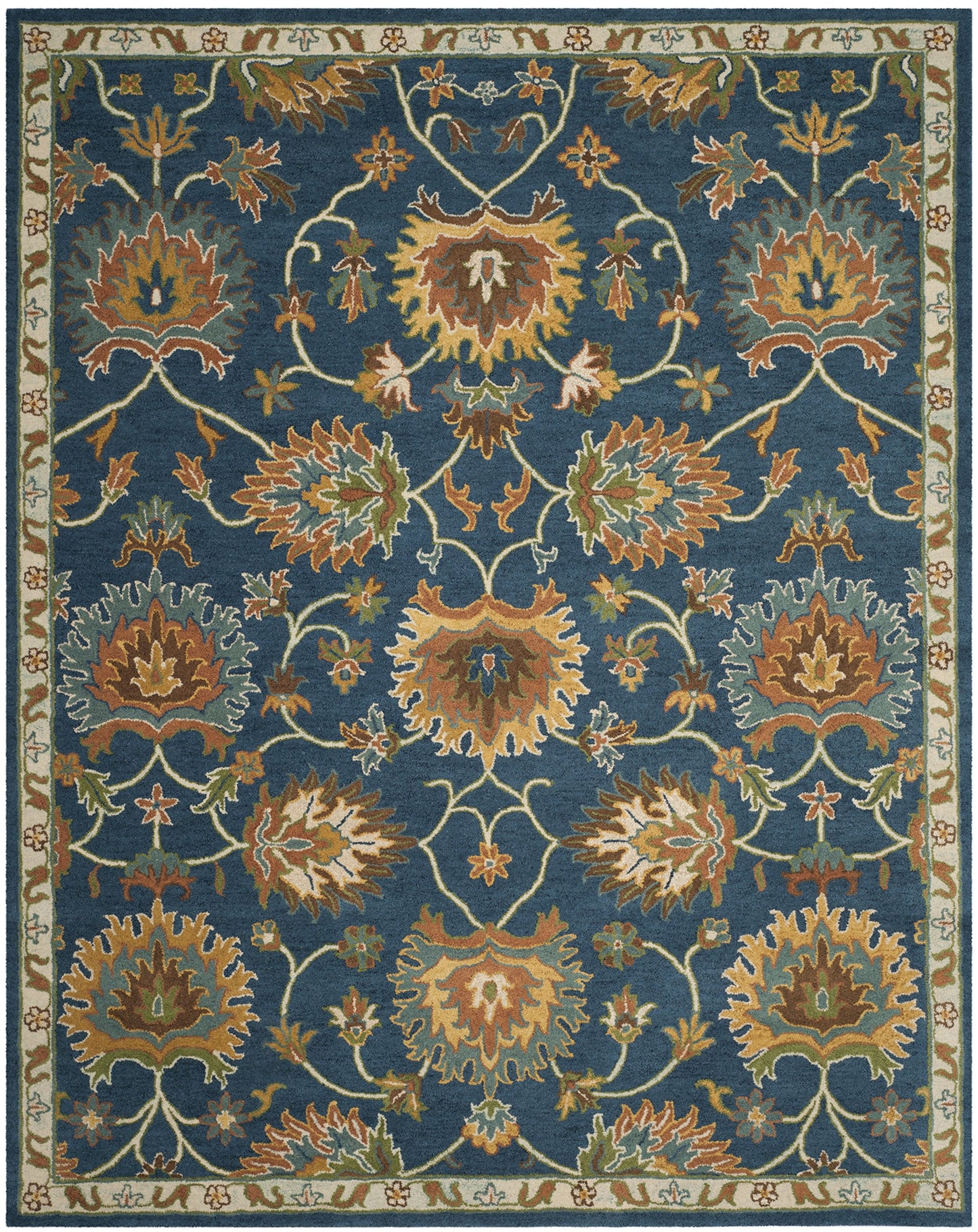 SAFAVIEH Heritage Collection Area Rug - 6' x 9', Navy, Handmade Traditional Oriental Wool, Ideal for High Traffic Areas in Living Room, Bedroom (HG654A)