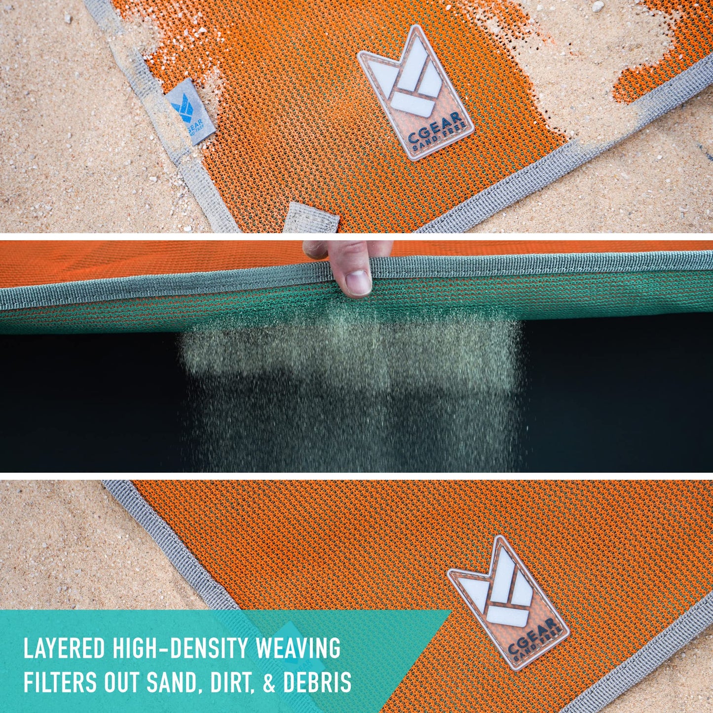 CGEAR The Original Sand-Free Outdoor Camping Mat – Patented Technology, Water-Resistant and Anti-Fade Material, Military-Grade Construction – Multi Use Outdoor Blanket