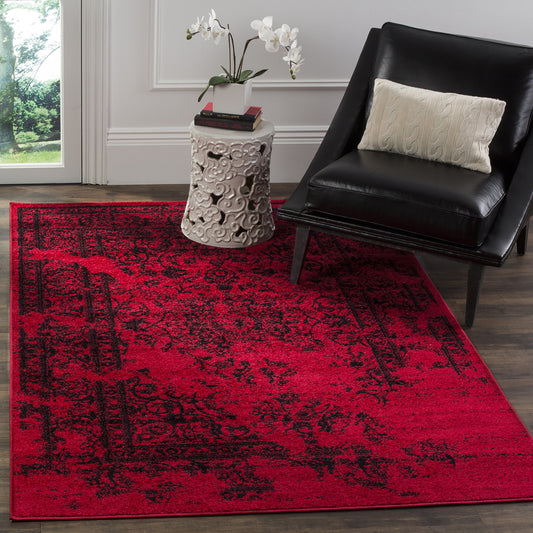 SAFAVIEH Adirondack Collection Accent Rug - 4' x 6', Red & Black, Oriental Distressed Design, Non-Shedding & Easy Care, Ideal for High Traffic Areas in Entryway, Living Room, Bedroom (ADR101F)