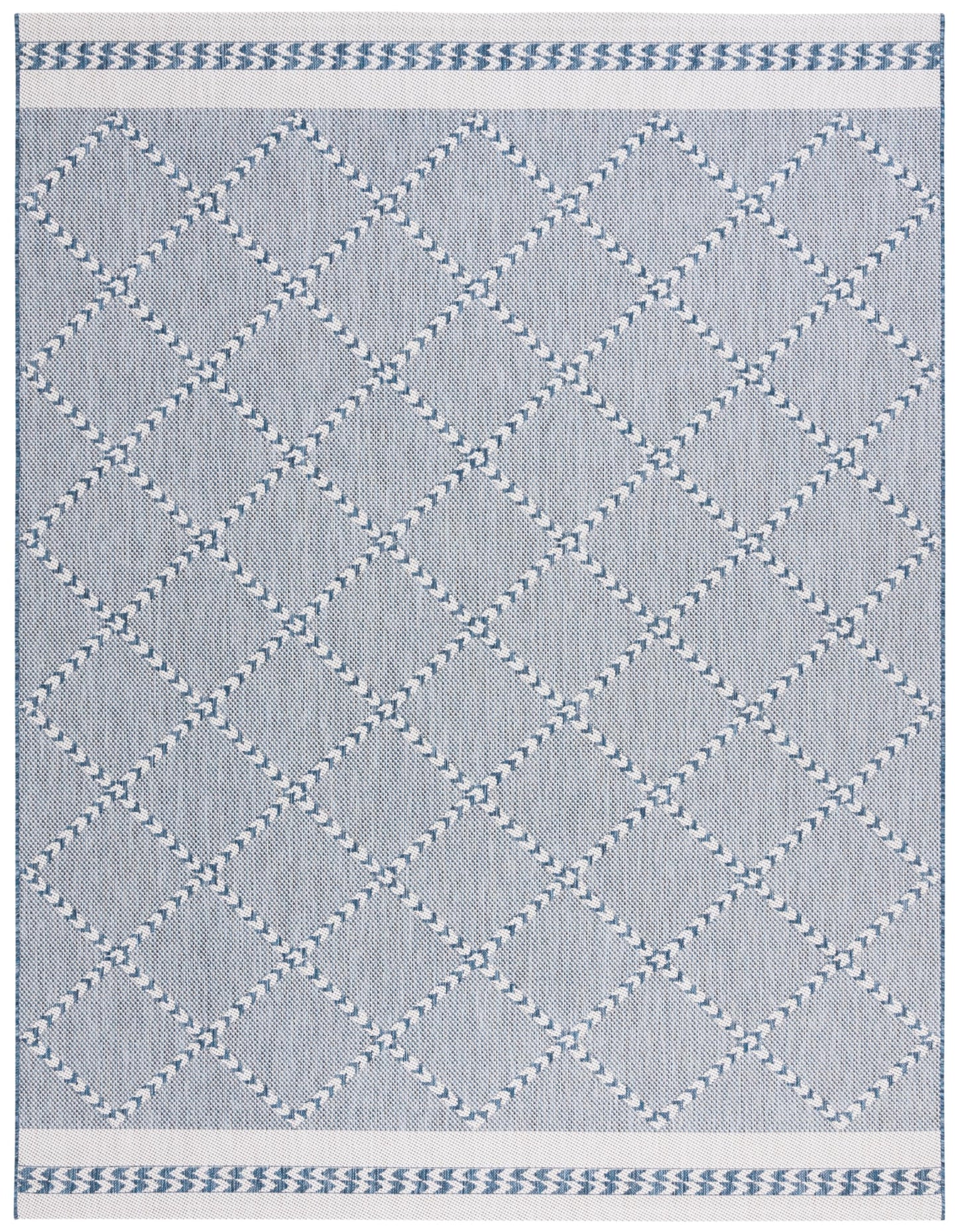 SAFAVIEH Washable Rug Outdoor Courtyard Collection - 9' x 12', Navy & Ivory, Non-Shedding & Easy Cleaning, Ideal for Patio, Backyard, Mudroom (CY8234-534)